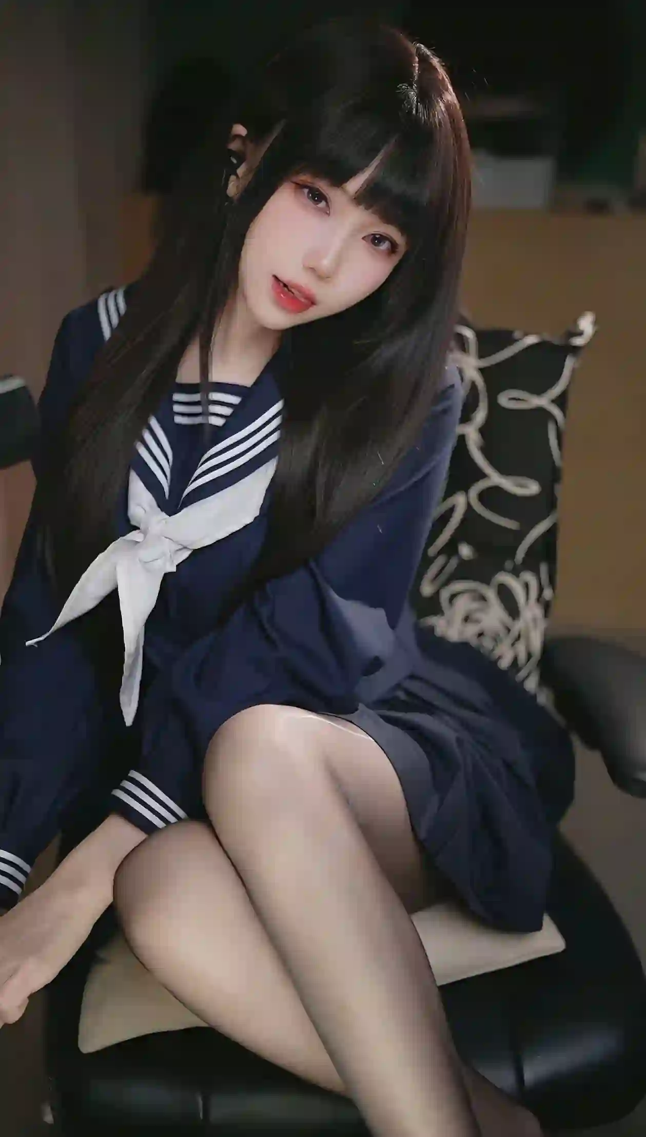 长腿jk美女 长发女孩