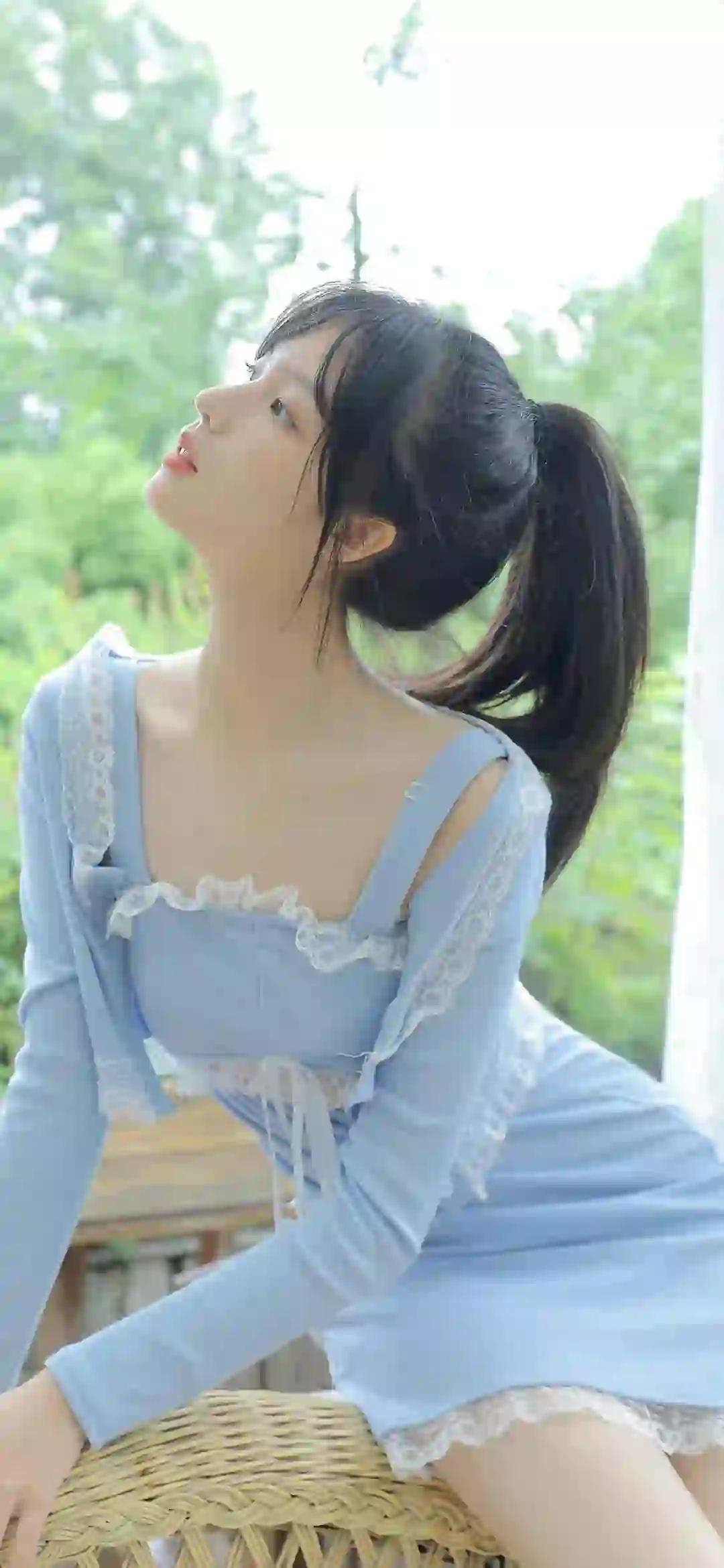 小清新女孩 户外 写真 绿色 清纯