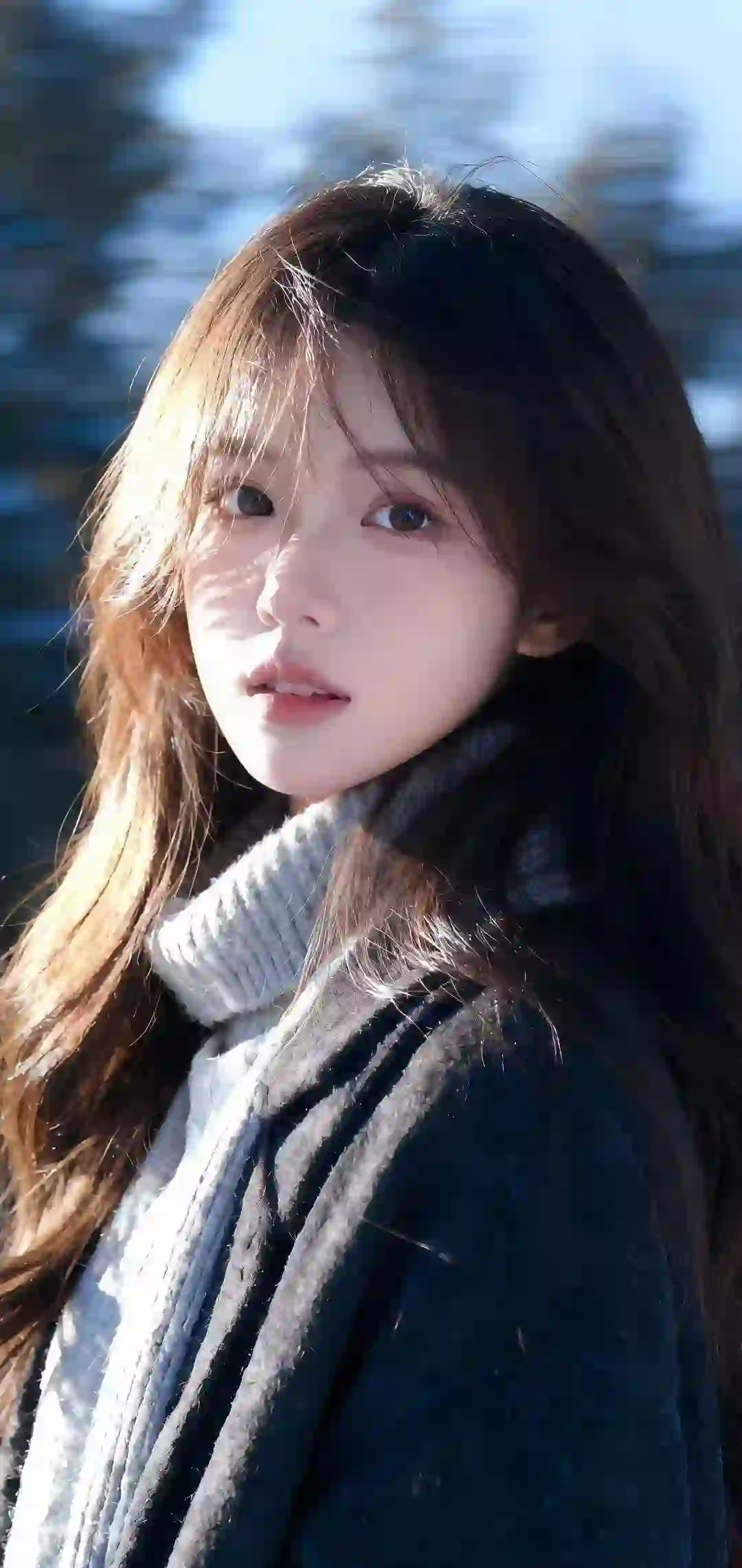 长发美女 清纯 唯美 冬日