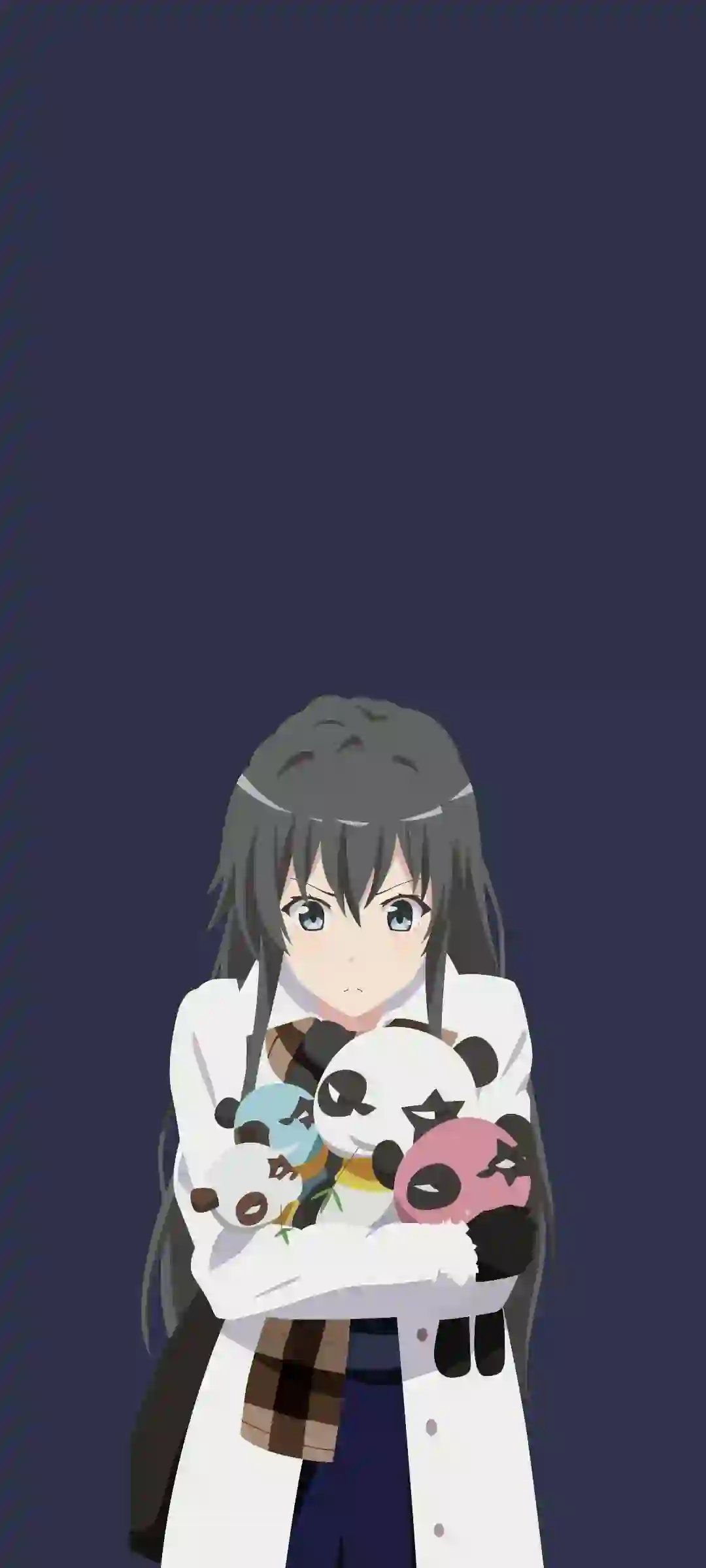 抱着熊猫玩偶的女孩 动漫女孩
