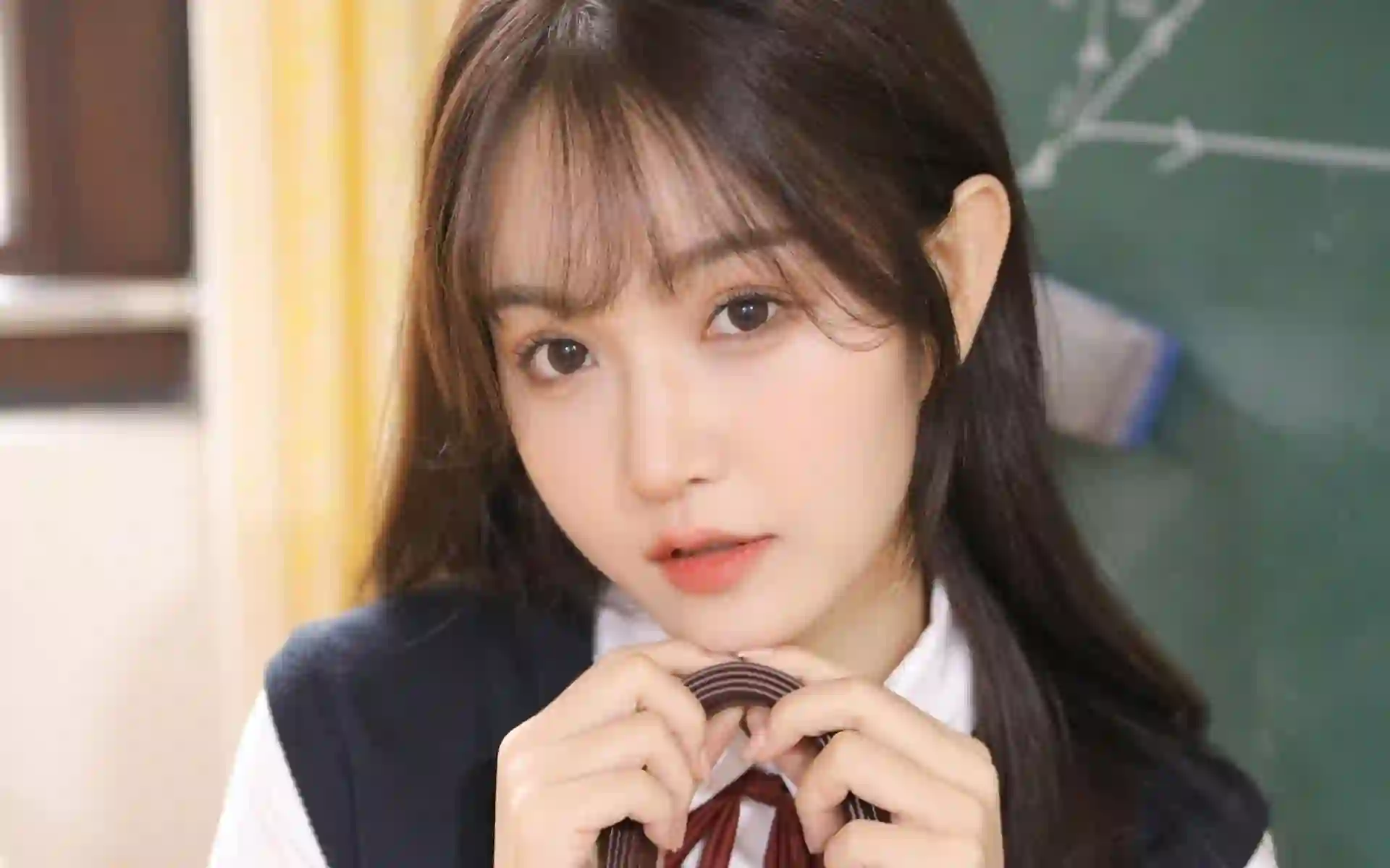 长发jk 女孩 长发美女 可爱学姐 