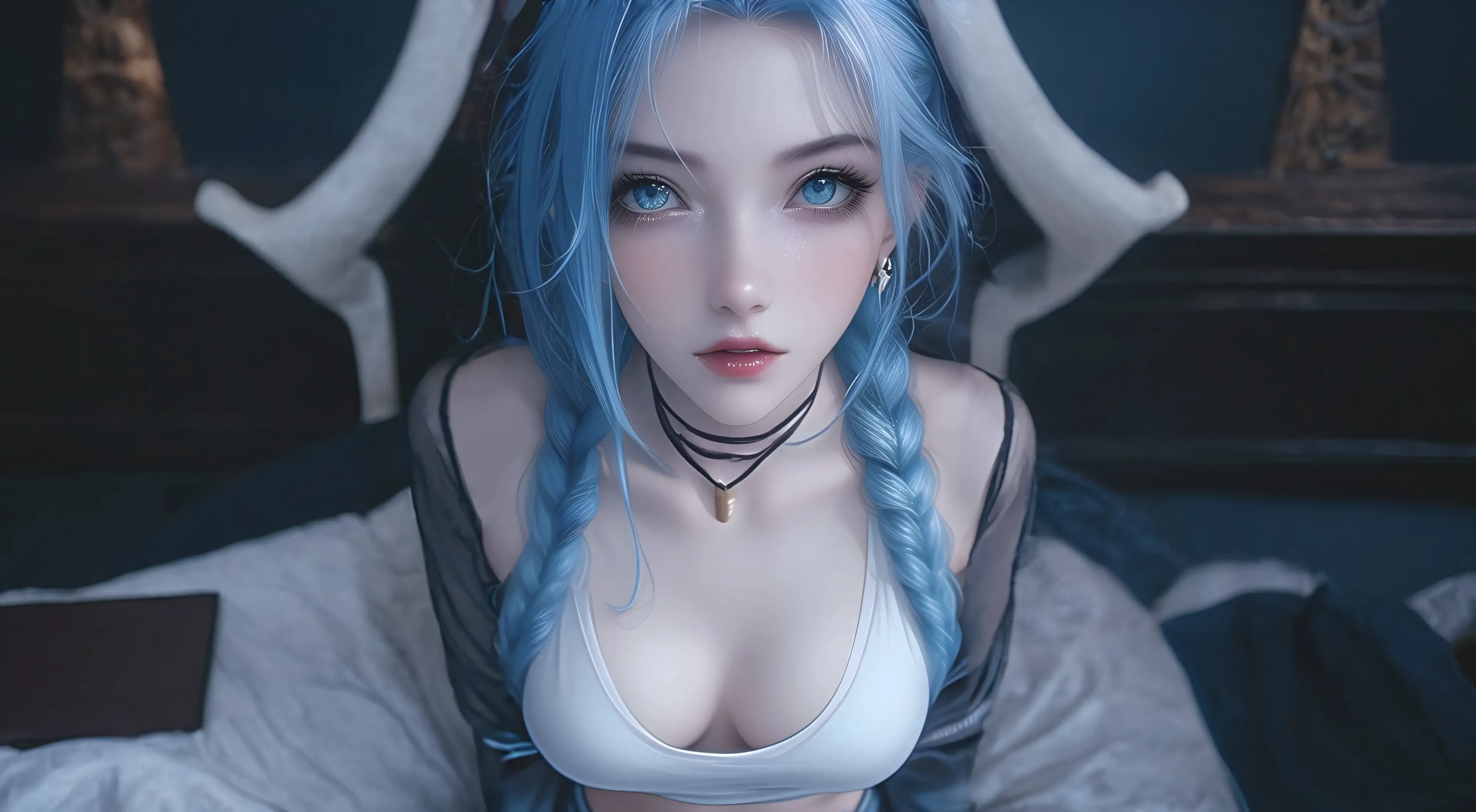 动漫美女金克丝｜蓝发美女