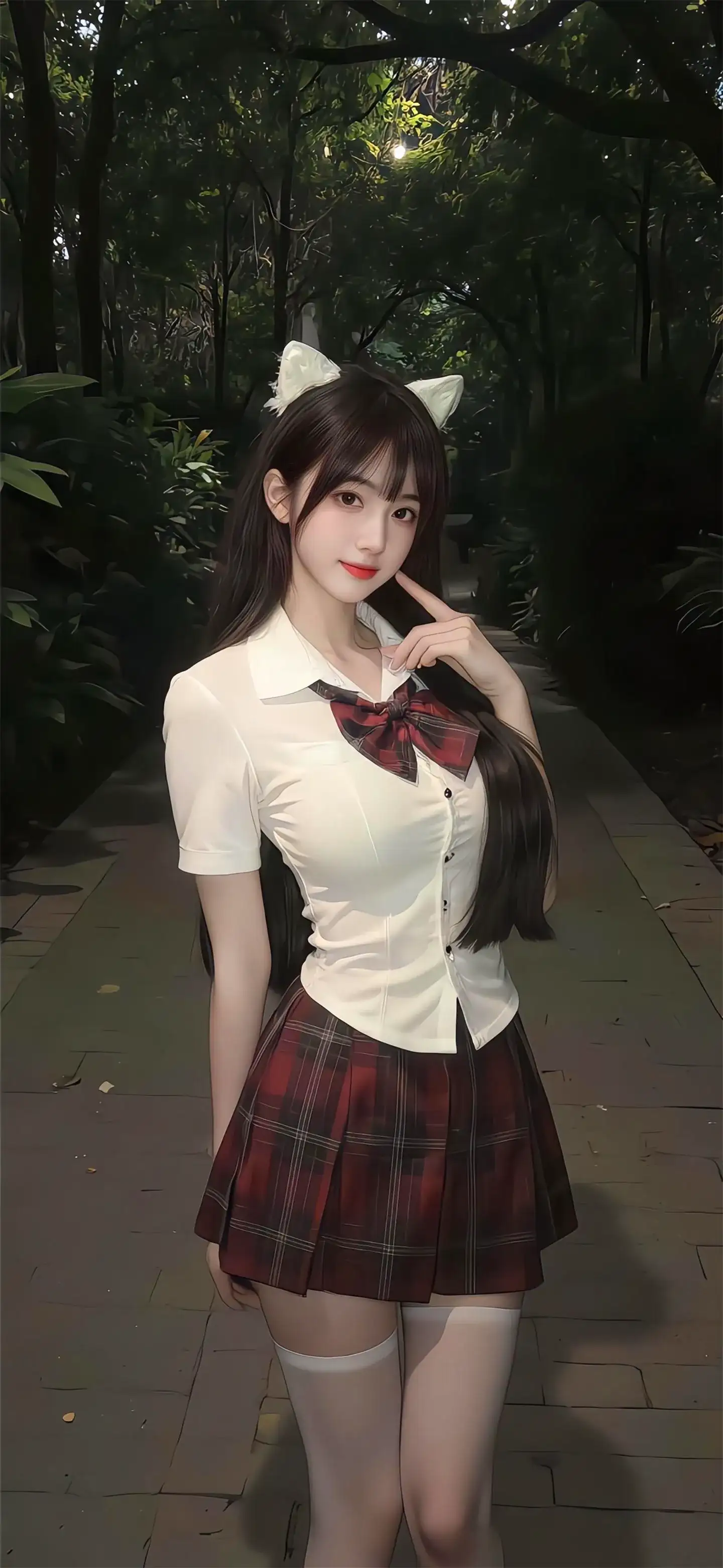可爱长发jk美女｜白色丝袜