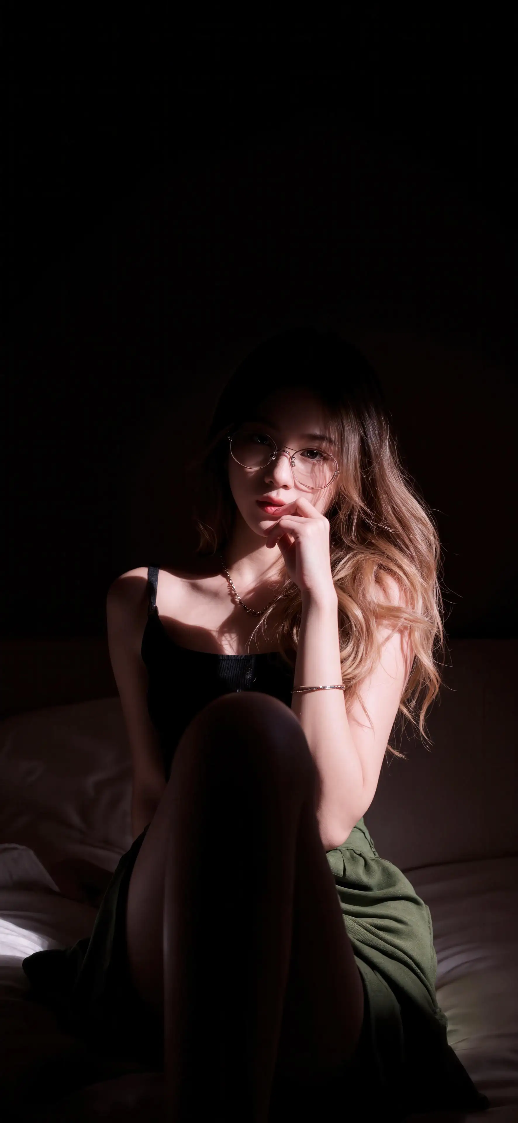 清爽美女 纯欲 阳光 黄色头发 吊带美女