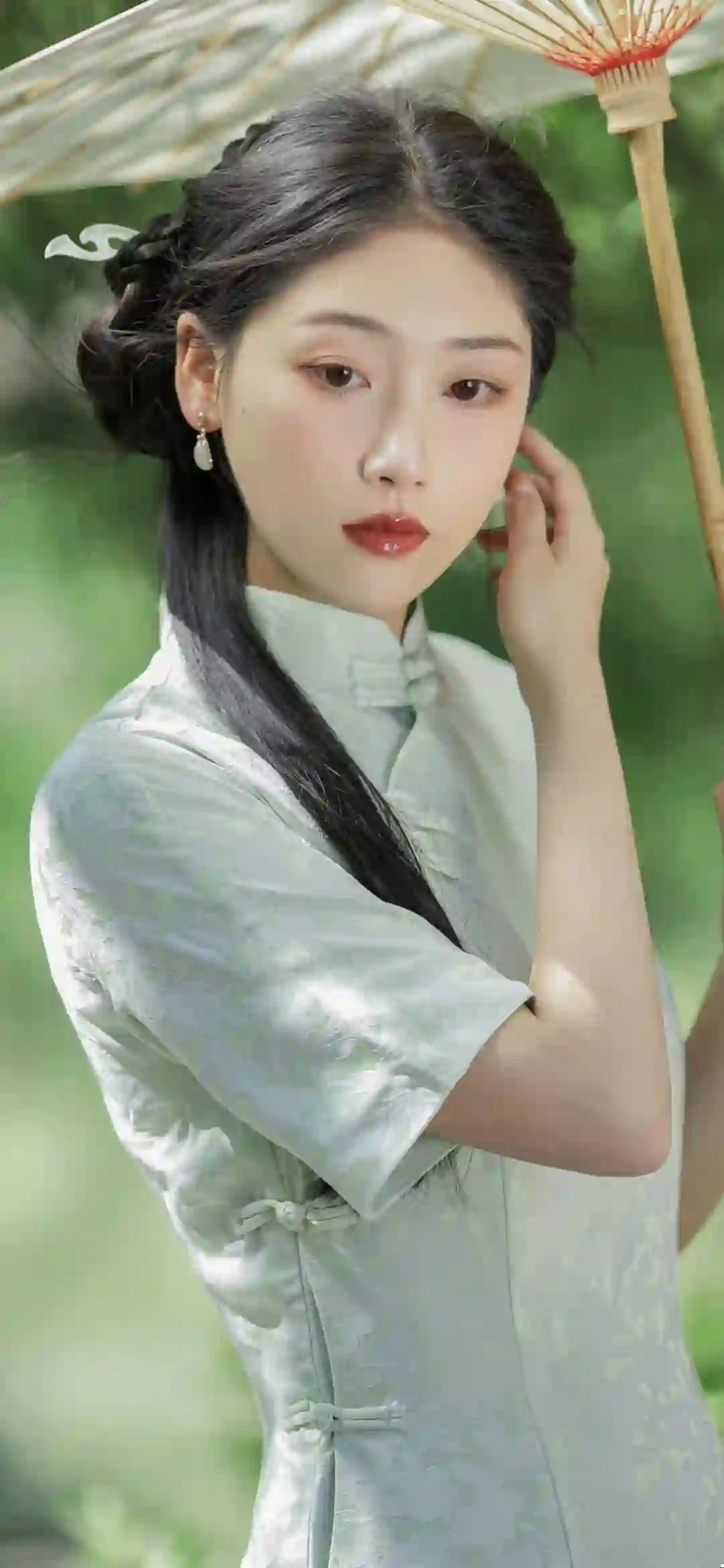 旗袍美女 古风美女 户外
