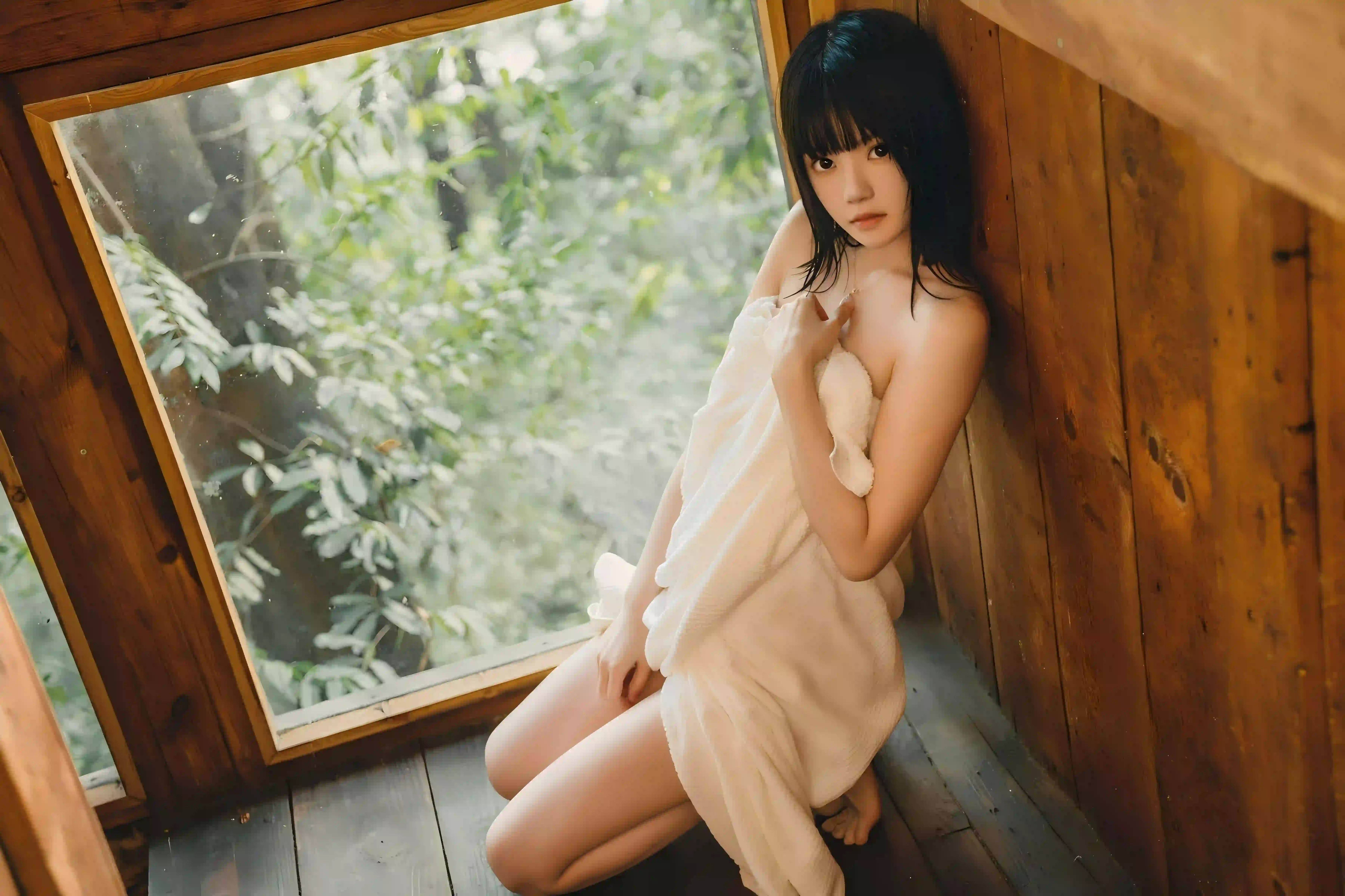 长发清纯美女 居家写真 长腿美女 清纯