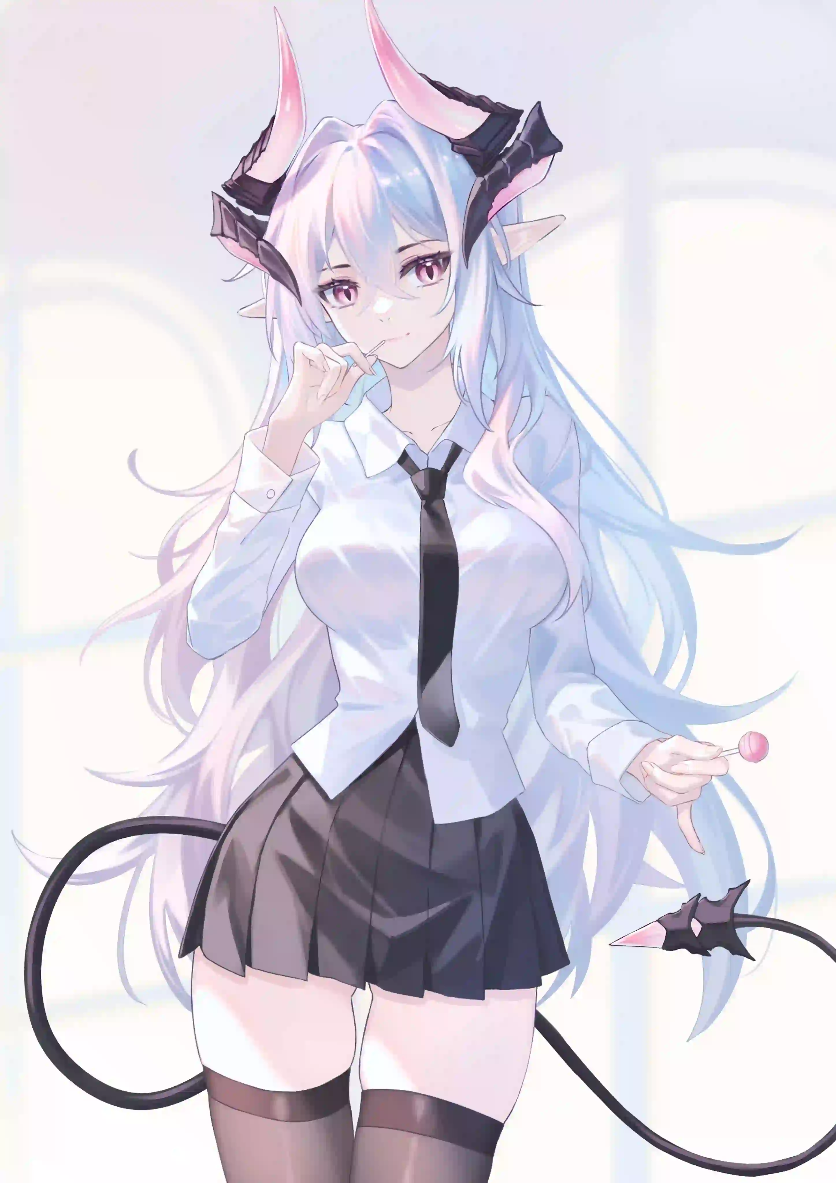 动漫女孩 二次元女孩 丝袜 恶魔角