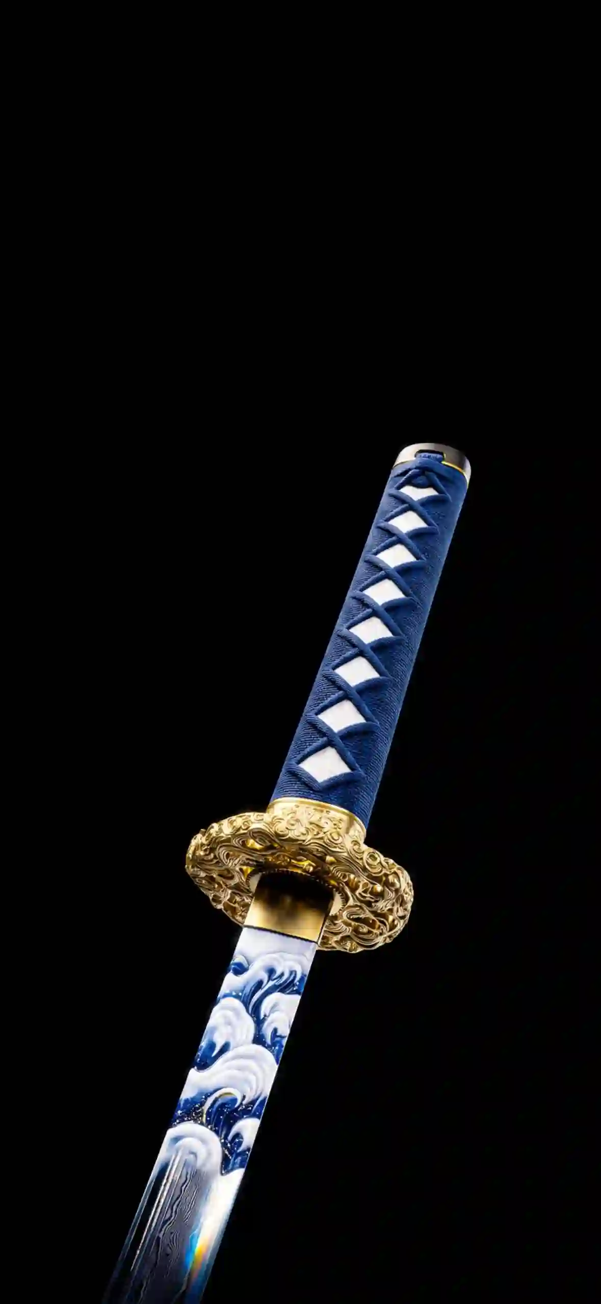 日本刀 武士刀 浪纹 华丽武器 古风特写