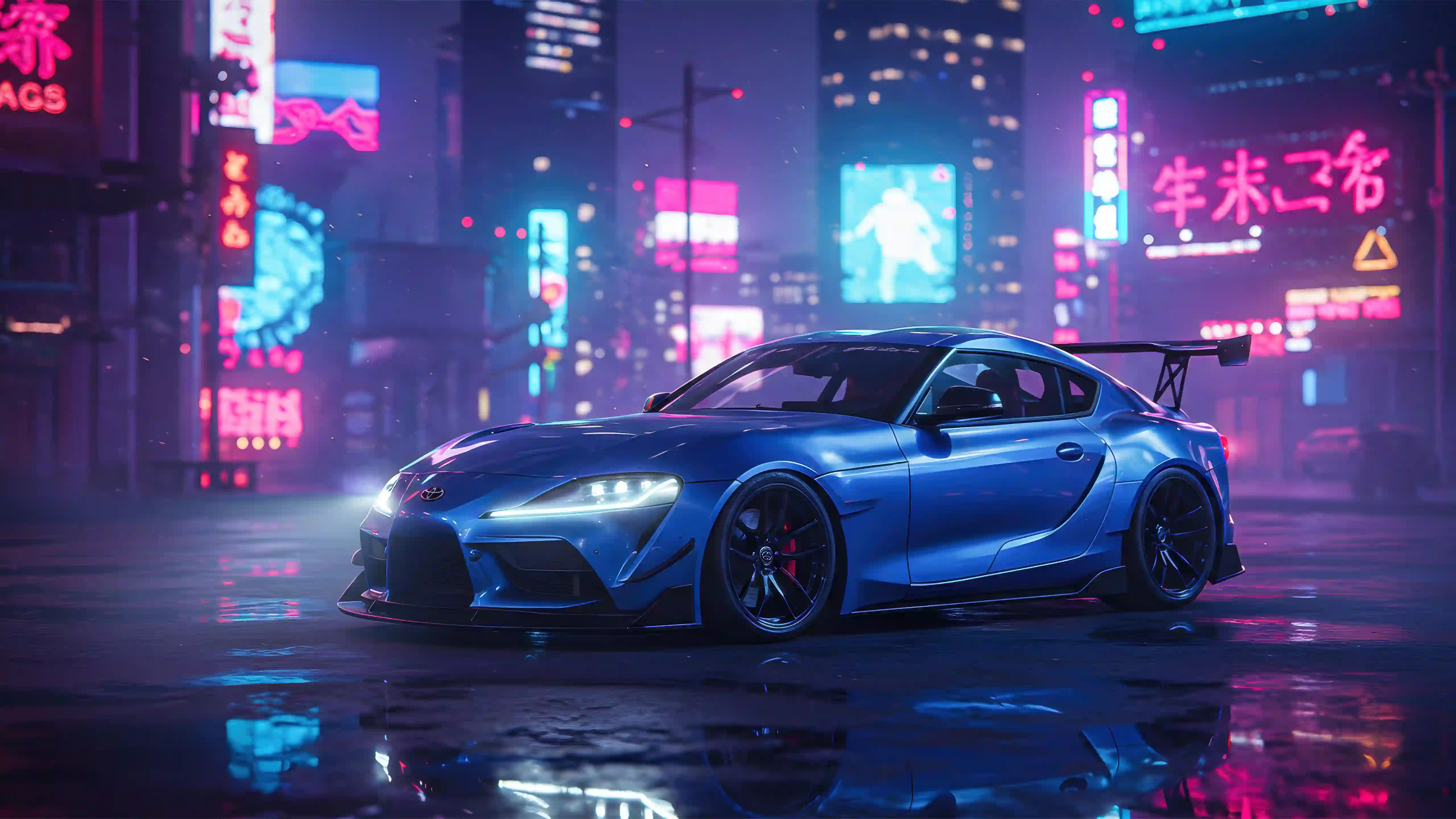 toyota-gr-supra 车 赛博朋克 街道