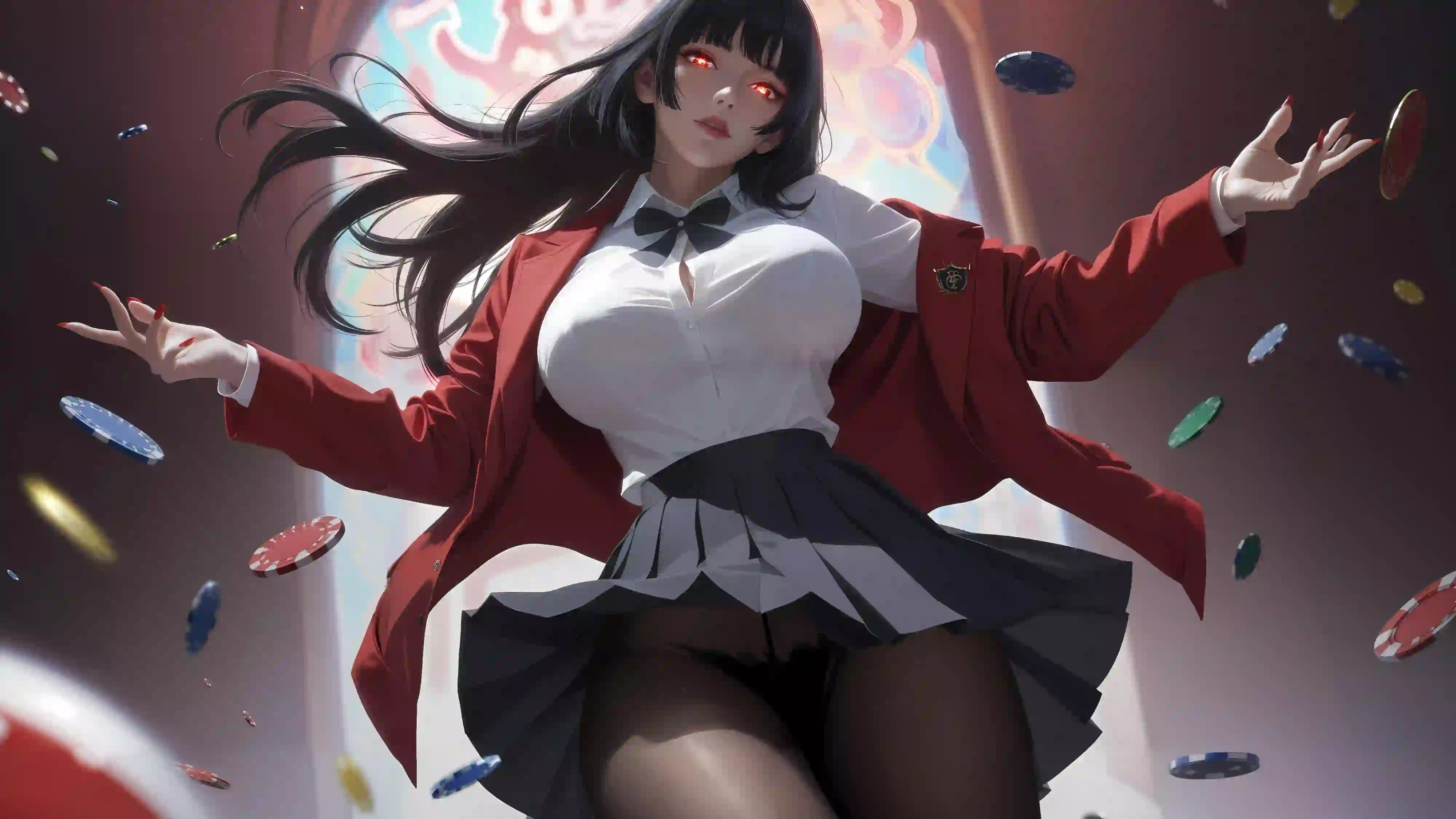 二次元jk女孩 长发美女 黑丝 