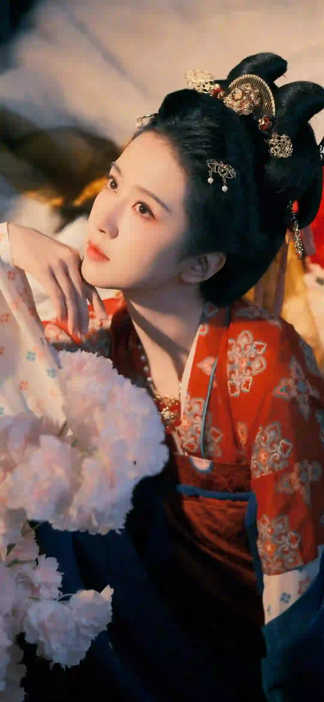 许龄月 古风美女 红色汉服