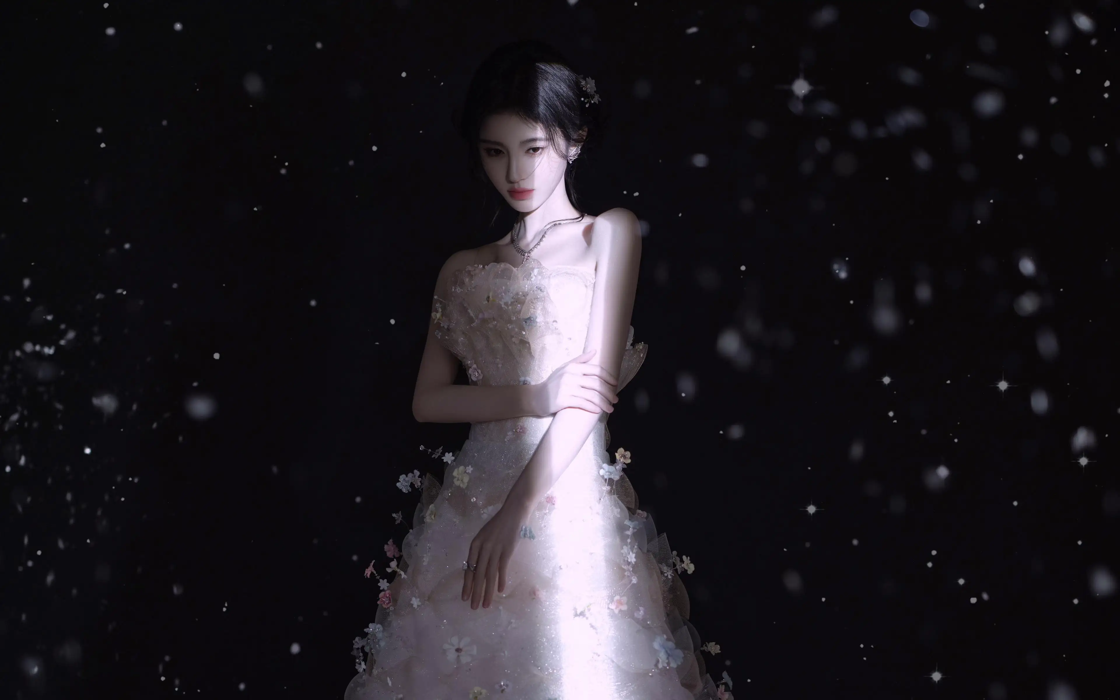鞠婧祎唯美光 4k美女壁纸