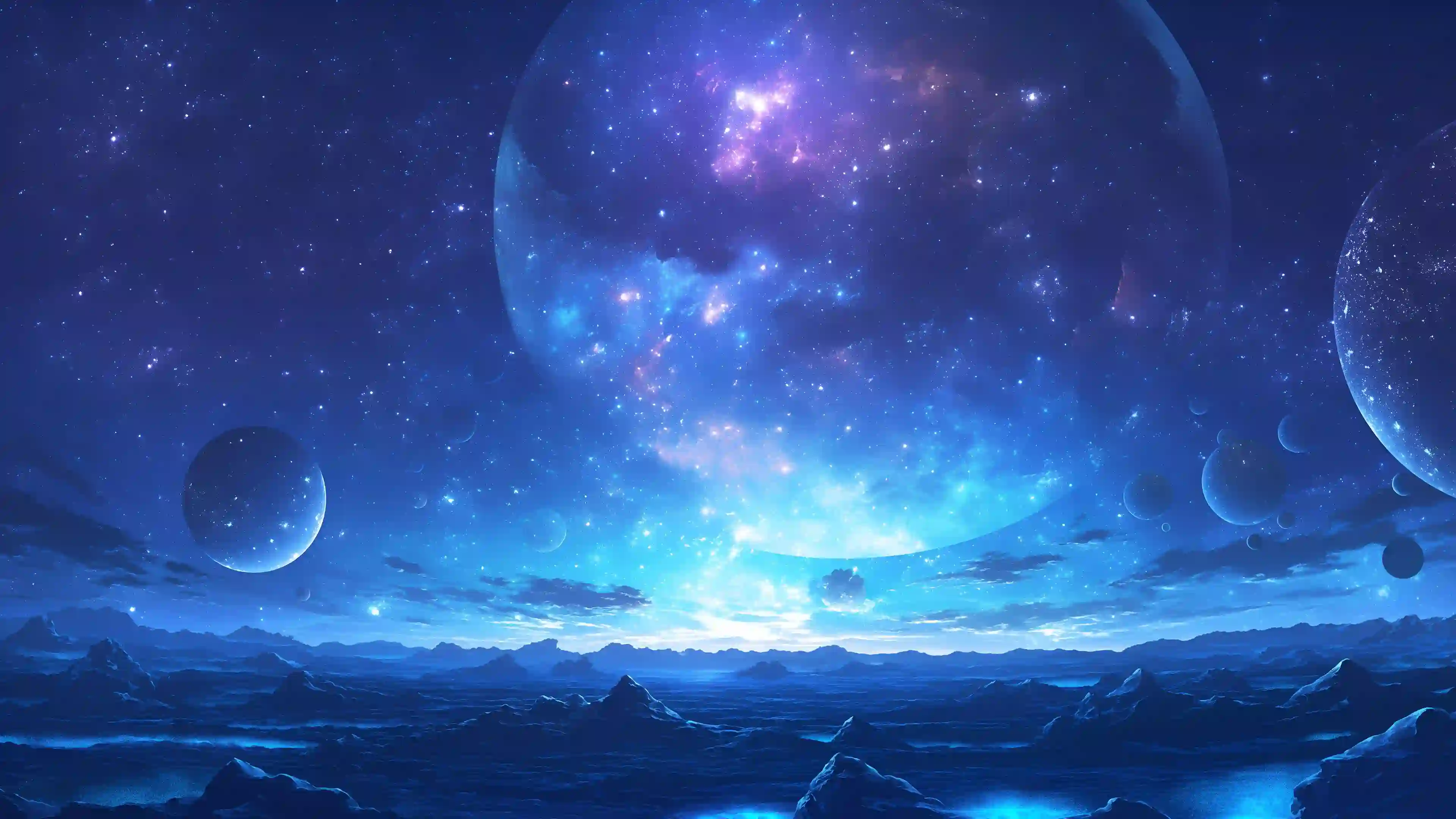 宇宙 星空 星球 科幻 蓝色调 外星
