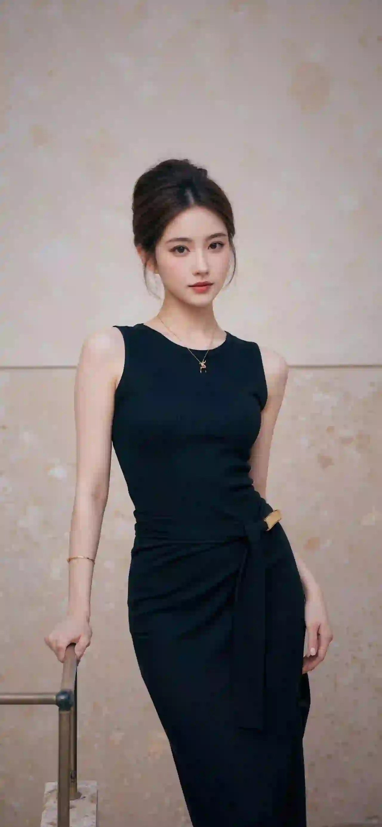 黑色长裙美女 居家写真 优雅