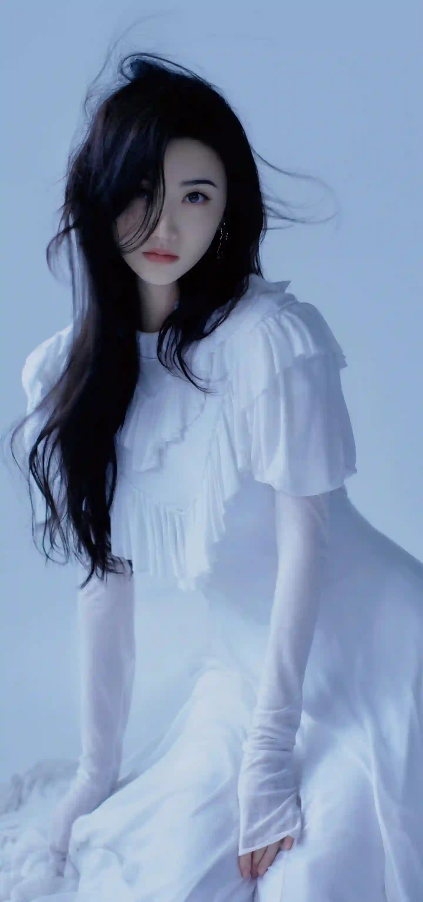 长发白裙美女 明星 景甜 长发美女 性感美女 白裙