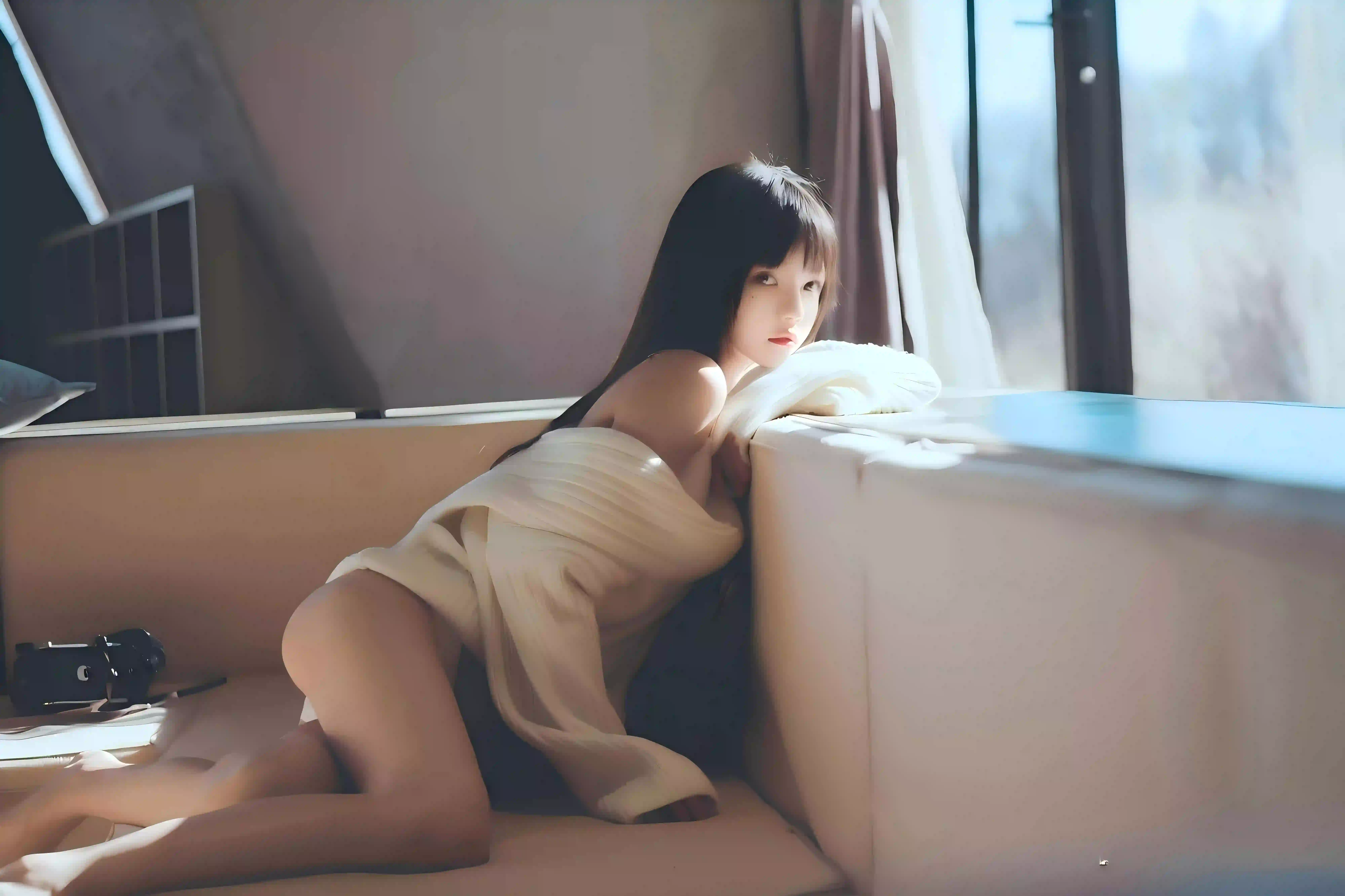 居家 性感 长腿美女 性感美女 美腿 居家写真 纯欲风