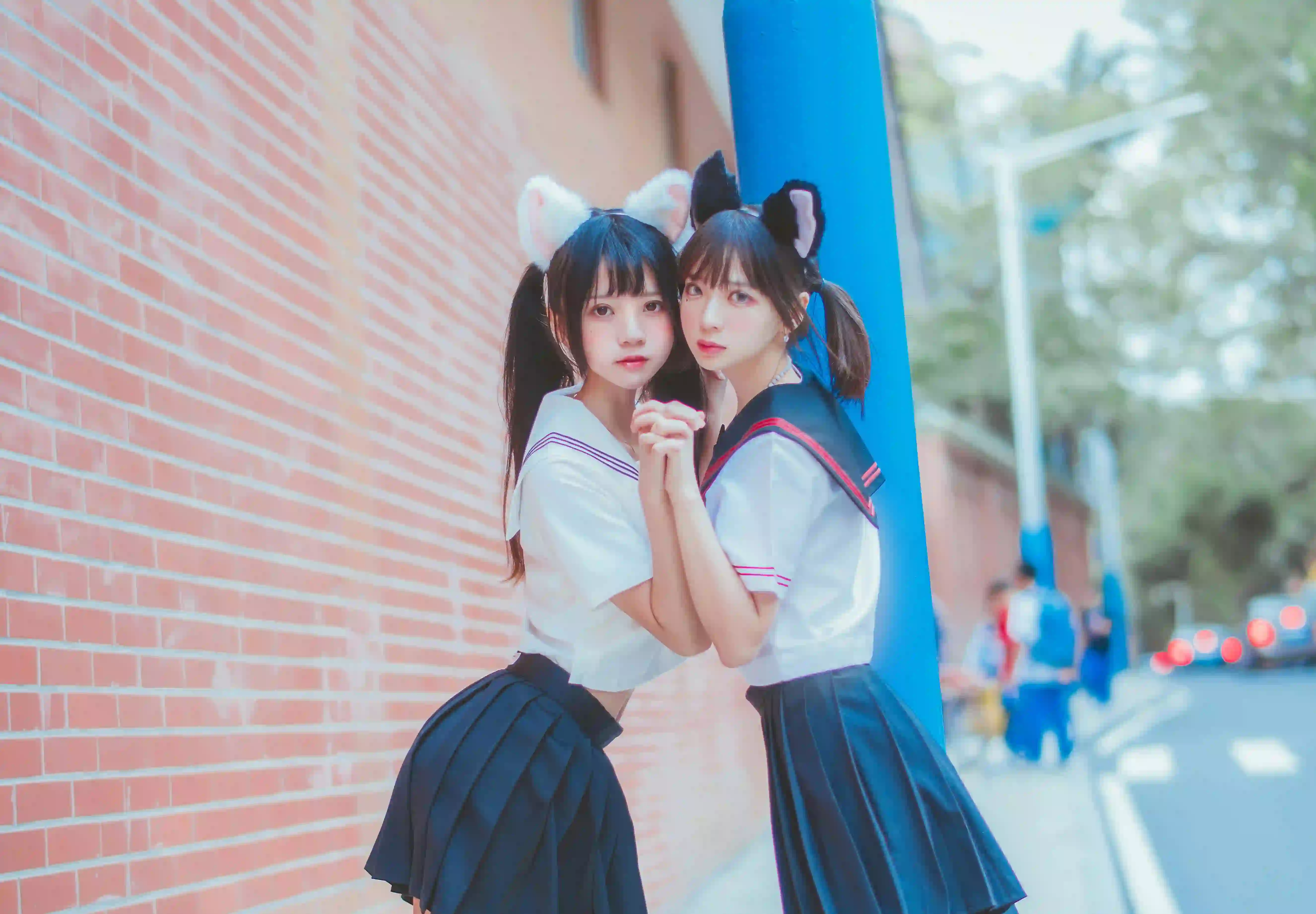 jk少女 长发美女 可爱 黑丝 街拍