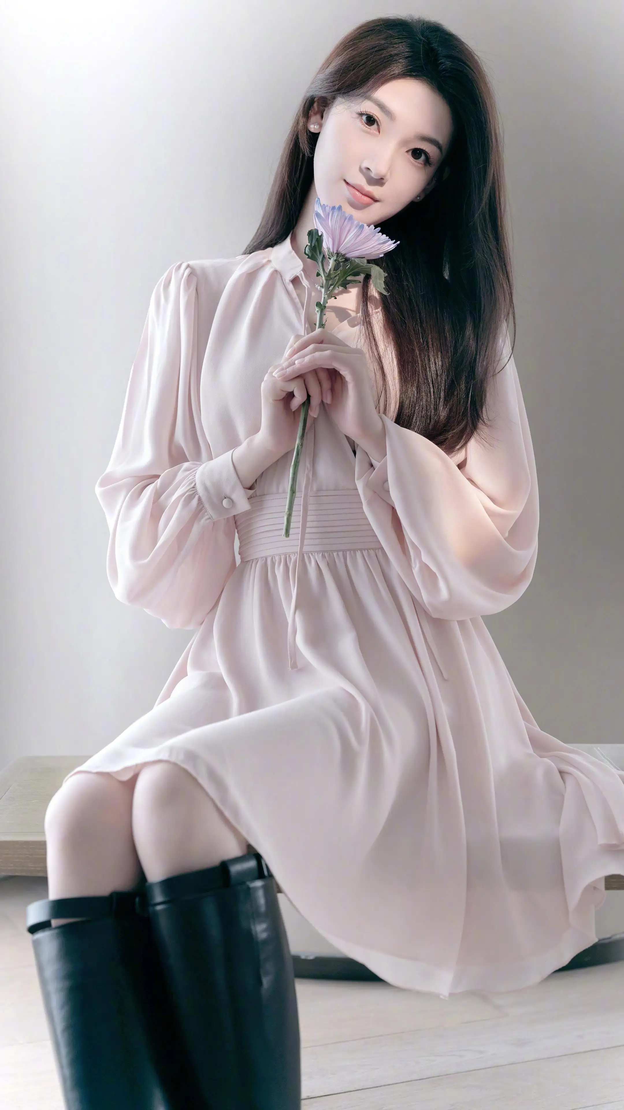 公主鲜花 粉色裙子 美女 陈瑶