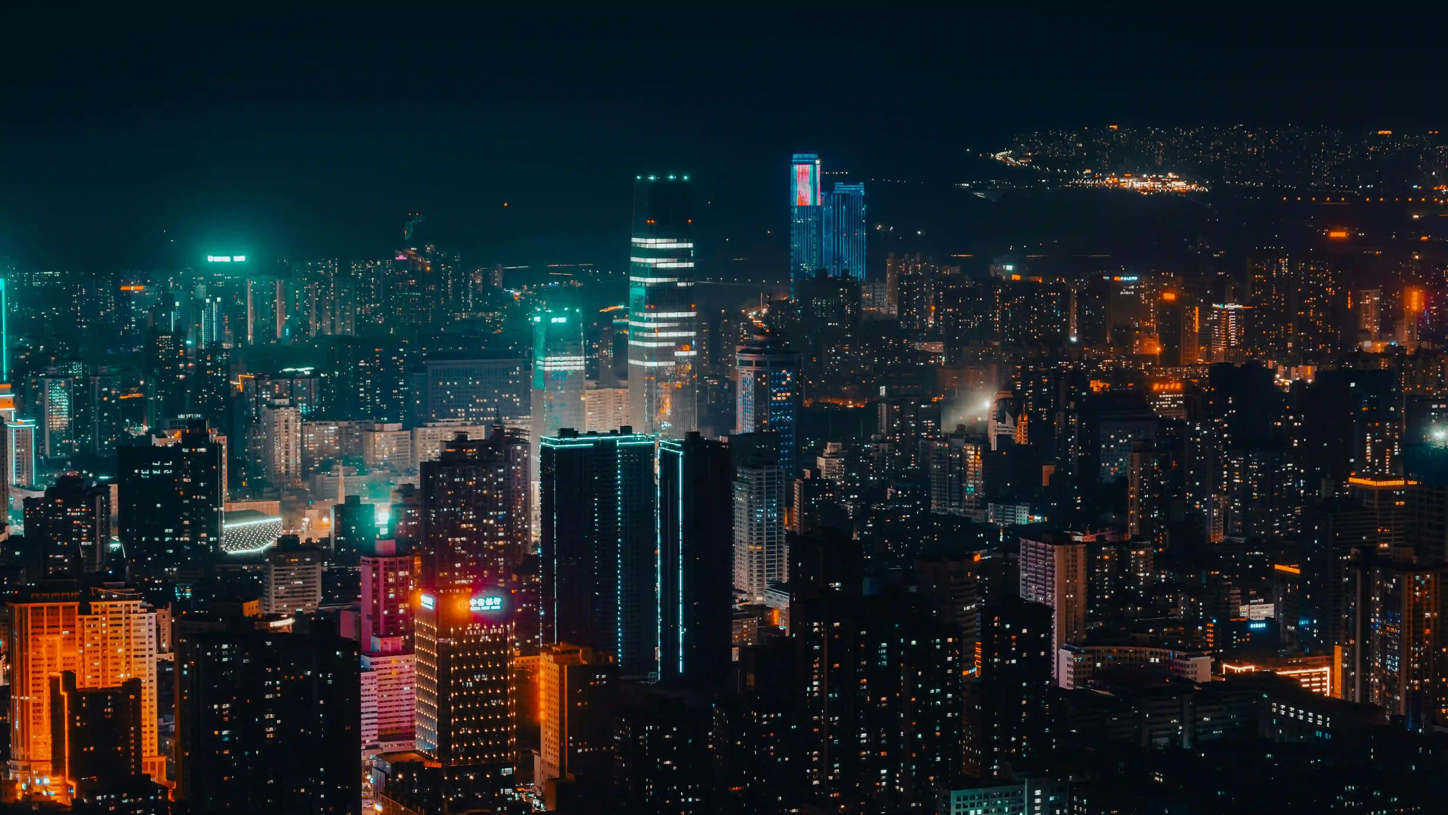 城市夜景 灯光 摩天大楼 兰州