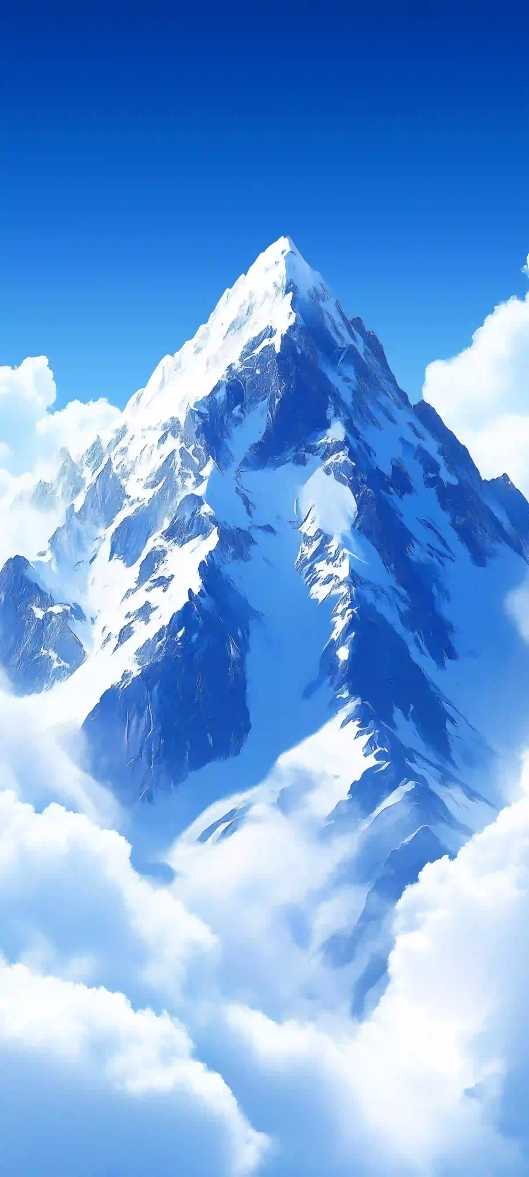 云雾中的雪山 山 雪 云