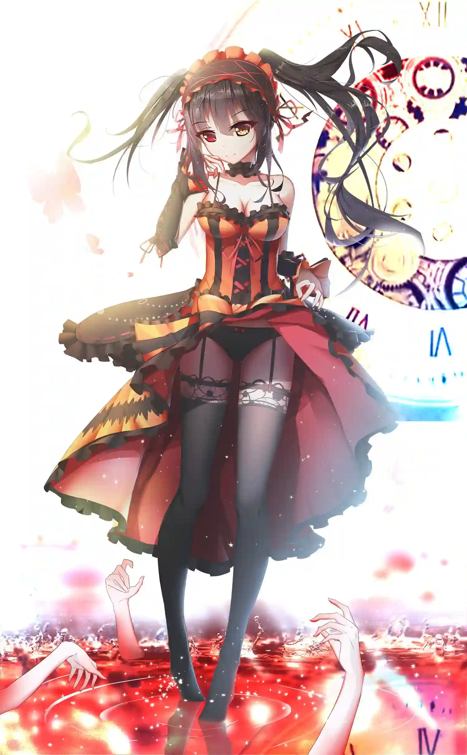 动漫女孩 魔法 长发动漫女孩 丝袜女孩 黑色丝袜 动漫角色