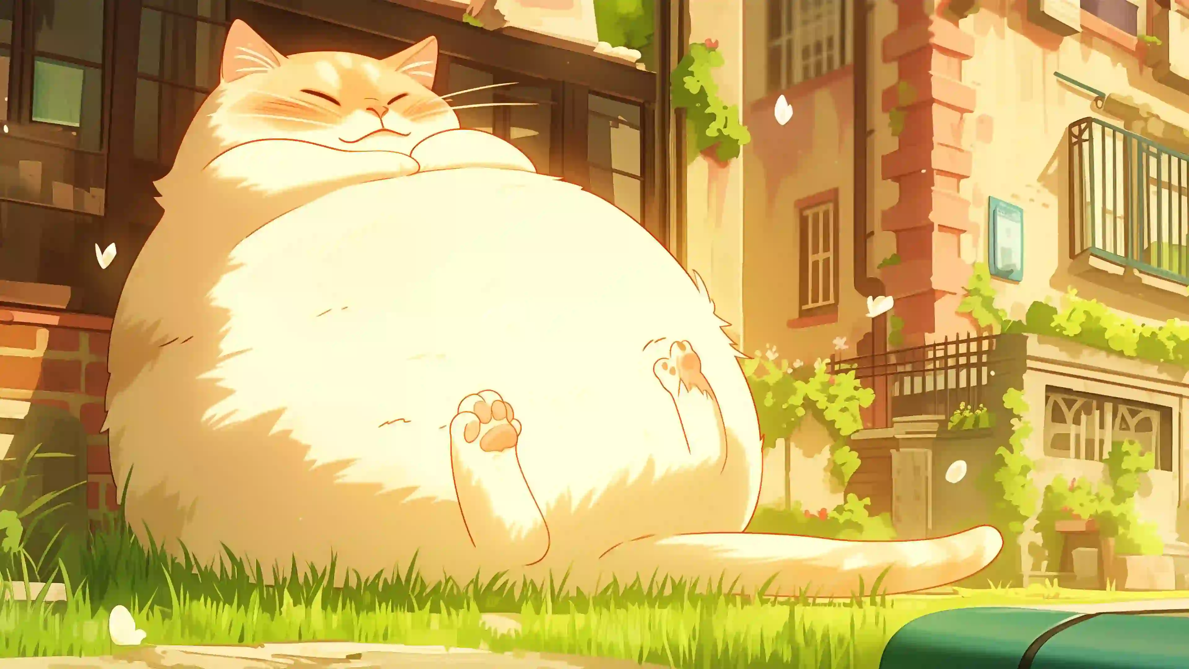 可爱大胖圆猫 猫咪 可爱 阳光 动漫