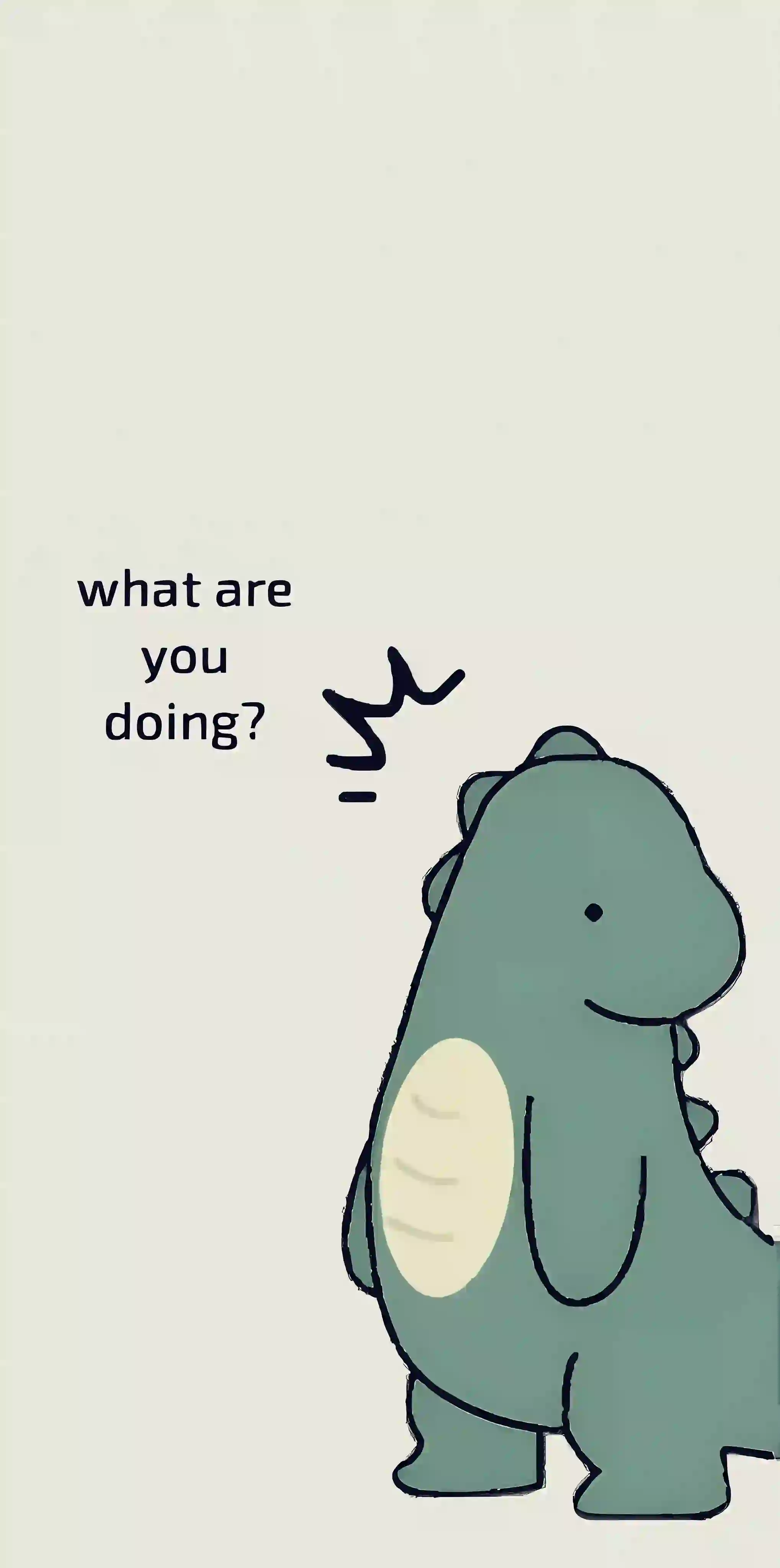 动漫 二次元 可爱 文字 小恐龙 what are you doing