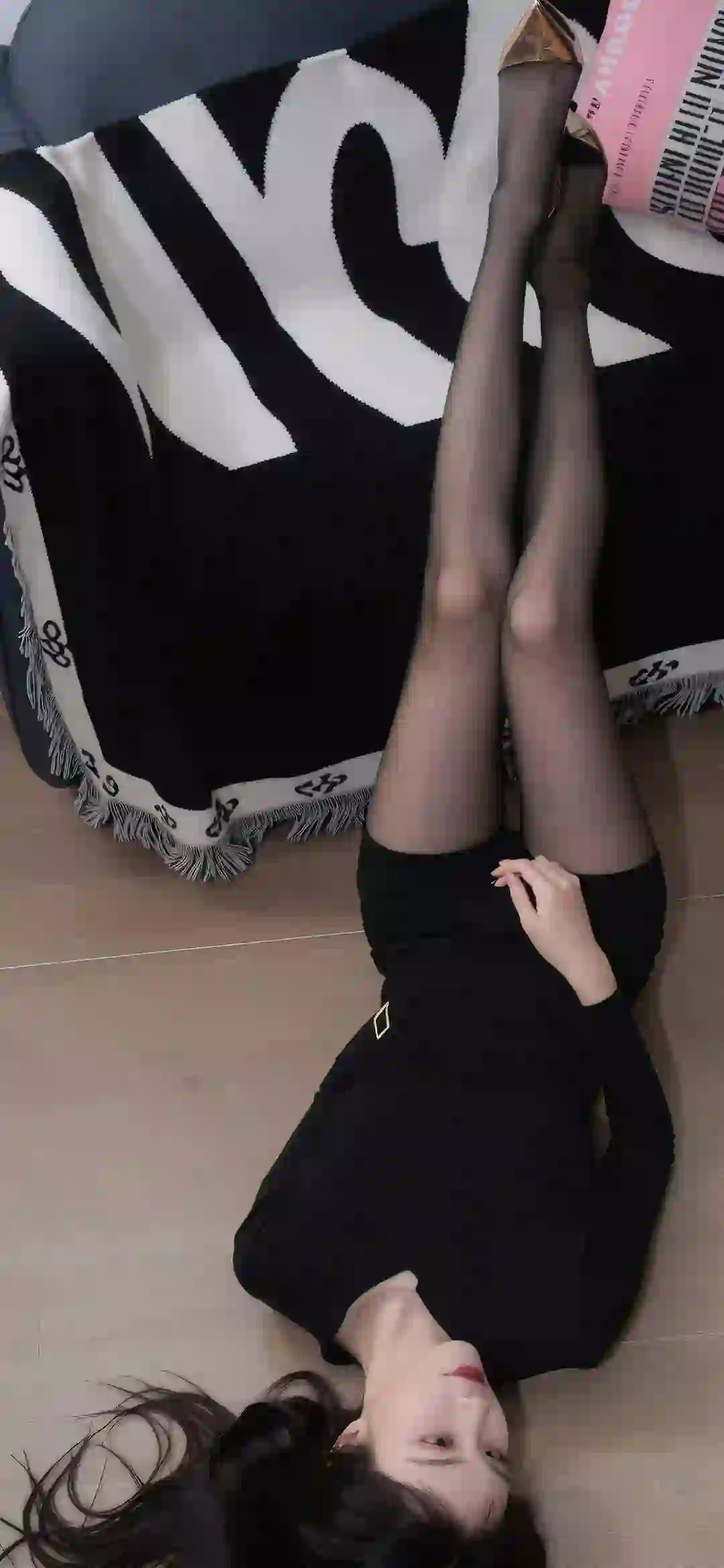 性感美女 长腿丝袜美腿 黑色丝袜 性感