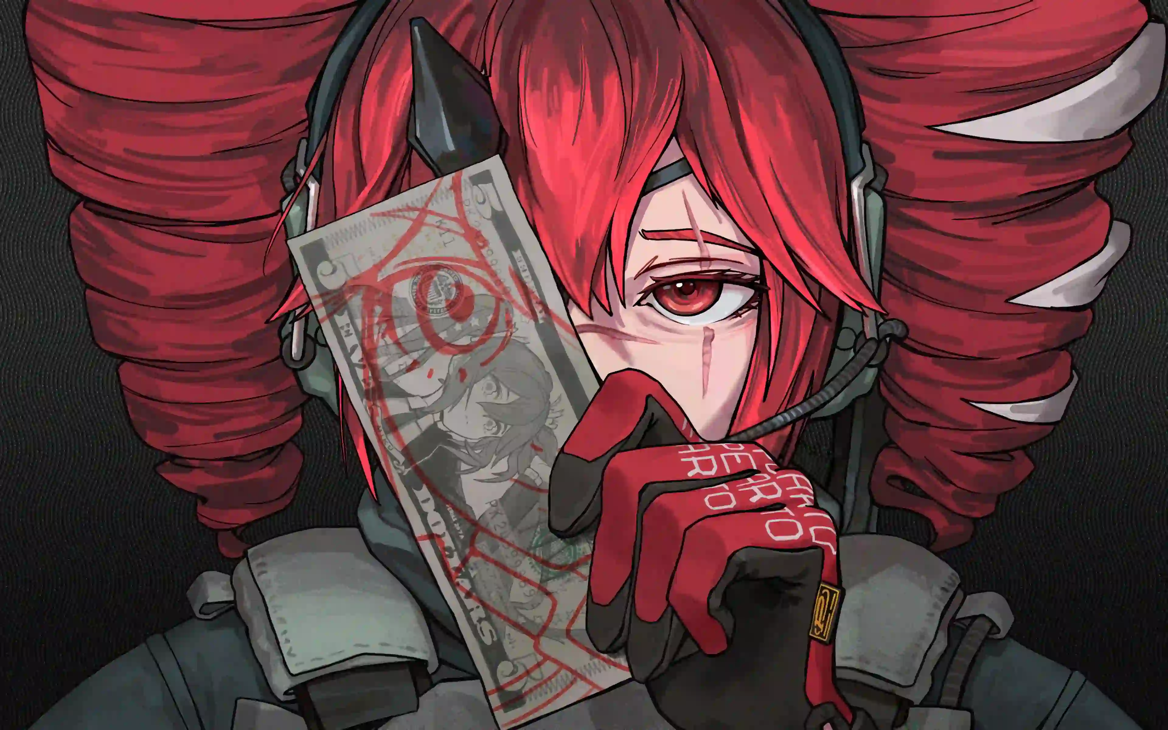 红色头发 动漫女孩 二次元女孩 