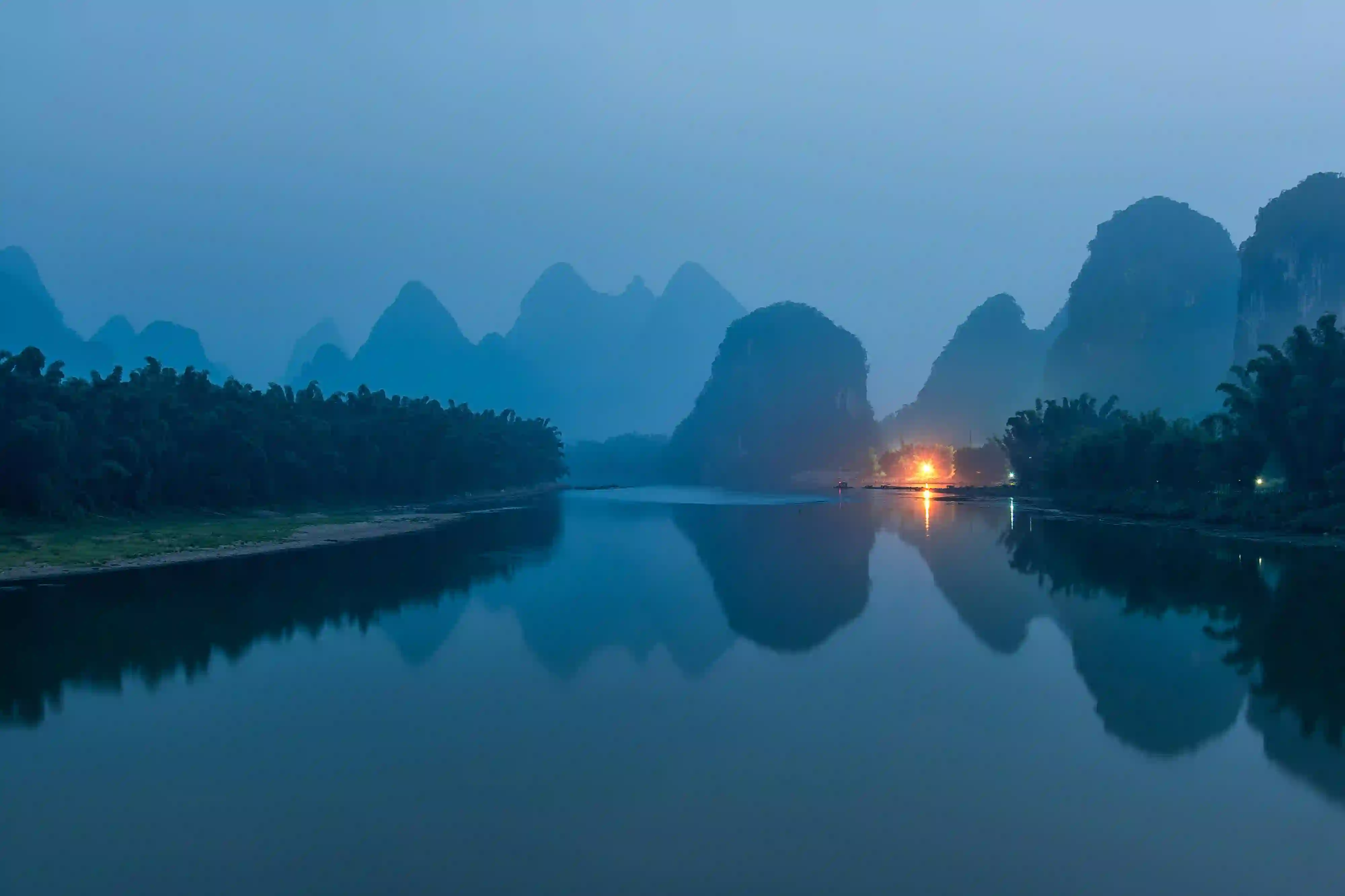 清晨桂林漓江山水风景 山水