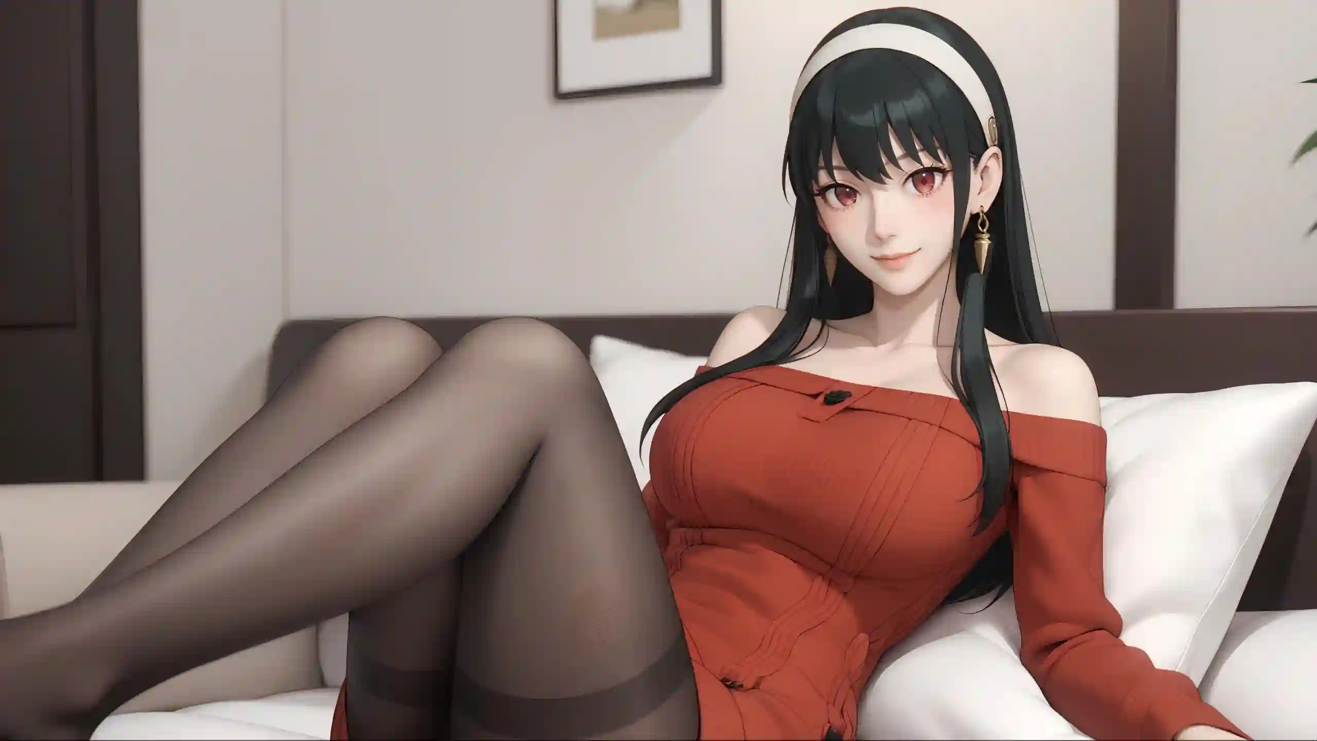 长发美女 黑色丝袜 居家场景 间谍过家家 约尔 ai
