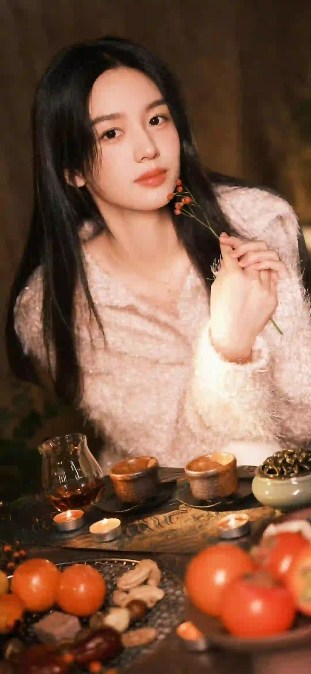 美女明星 周也 水果 🍉