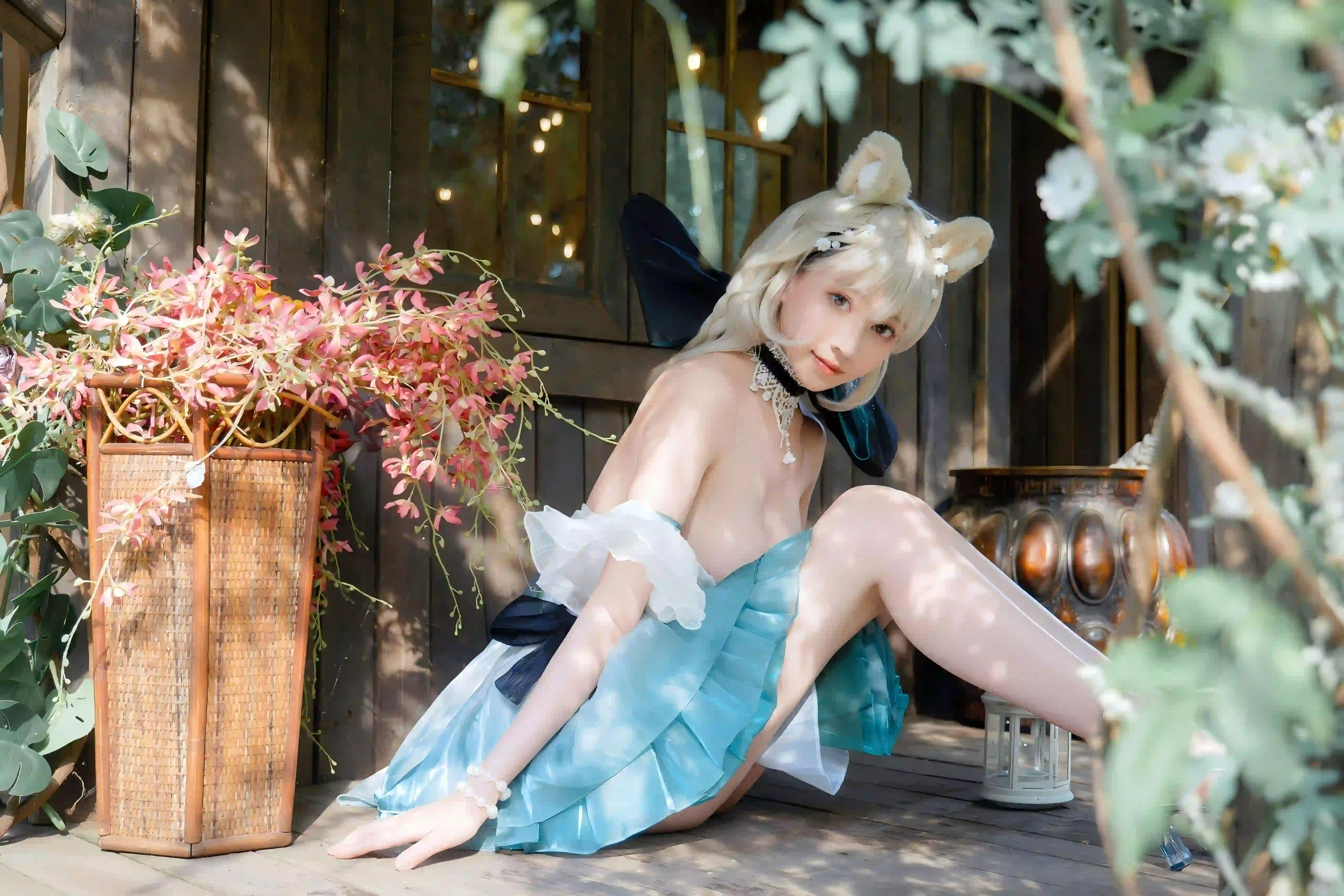 蓝色高跟 长腿美女  可爱女孩 可爱耳朵
