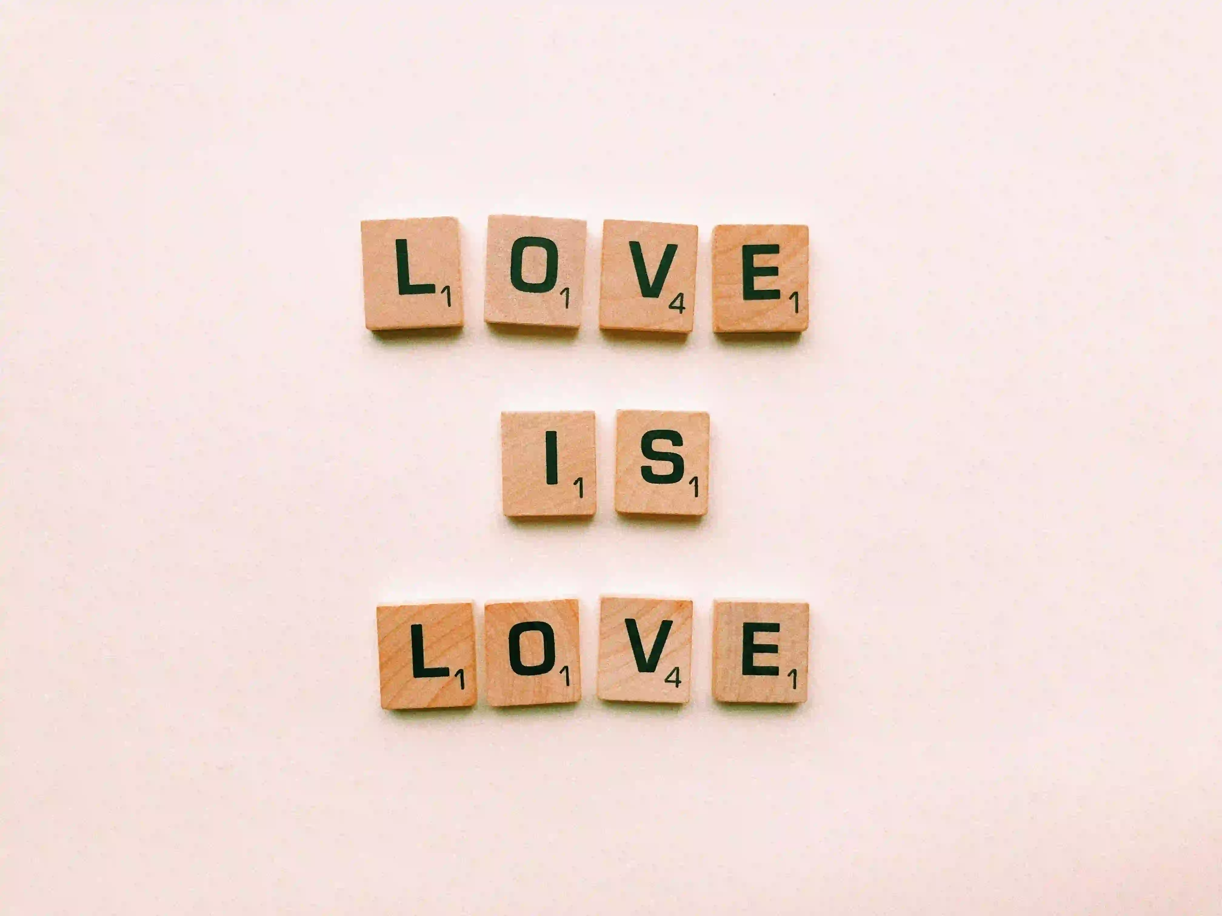 love is love 文字 艺术 纯色背景