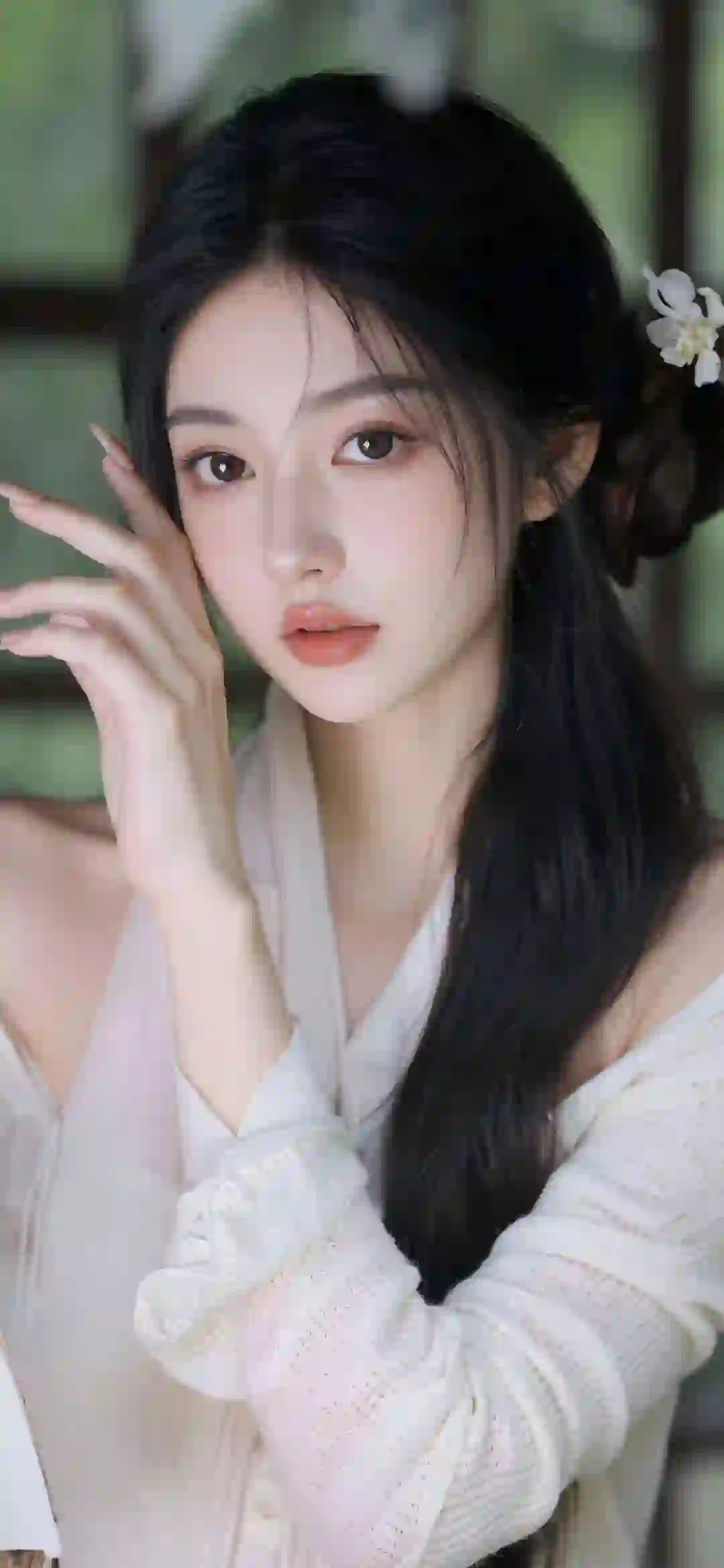 美女 长发美女 清纯 古风 白色衣服