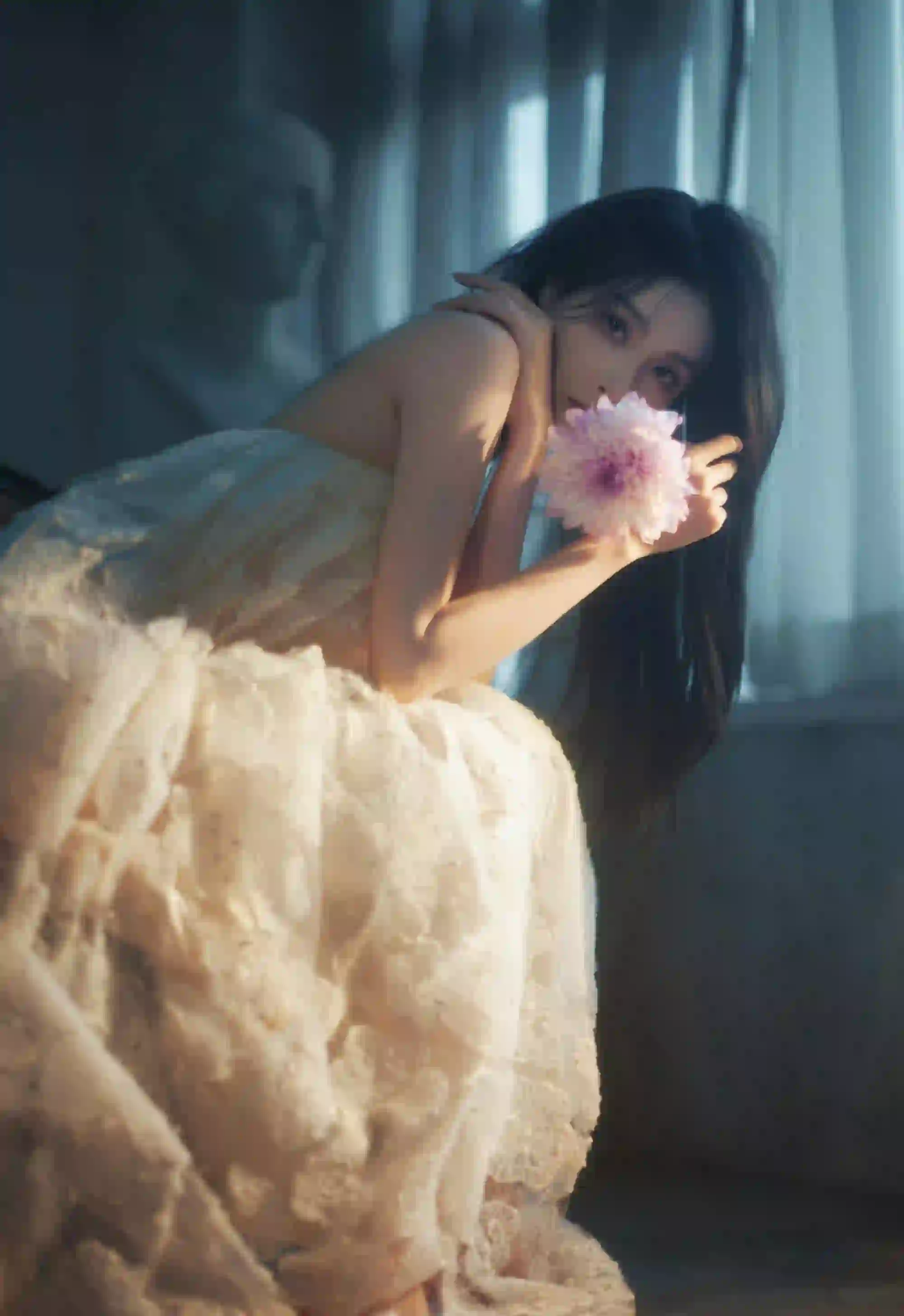 性感美女 抹胸长裙 居家 