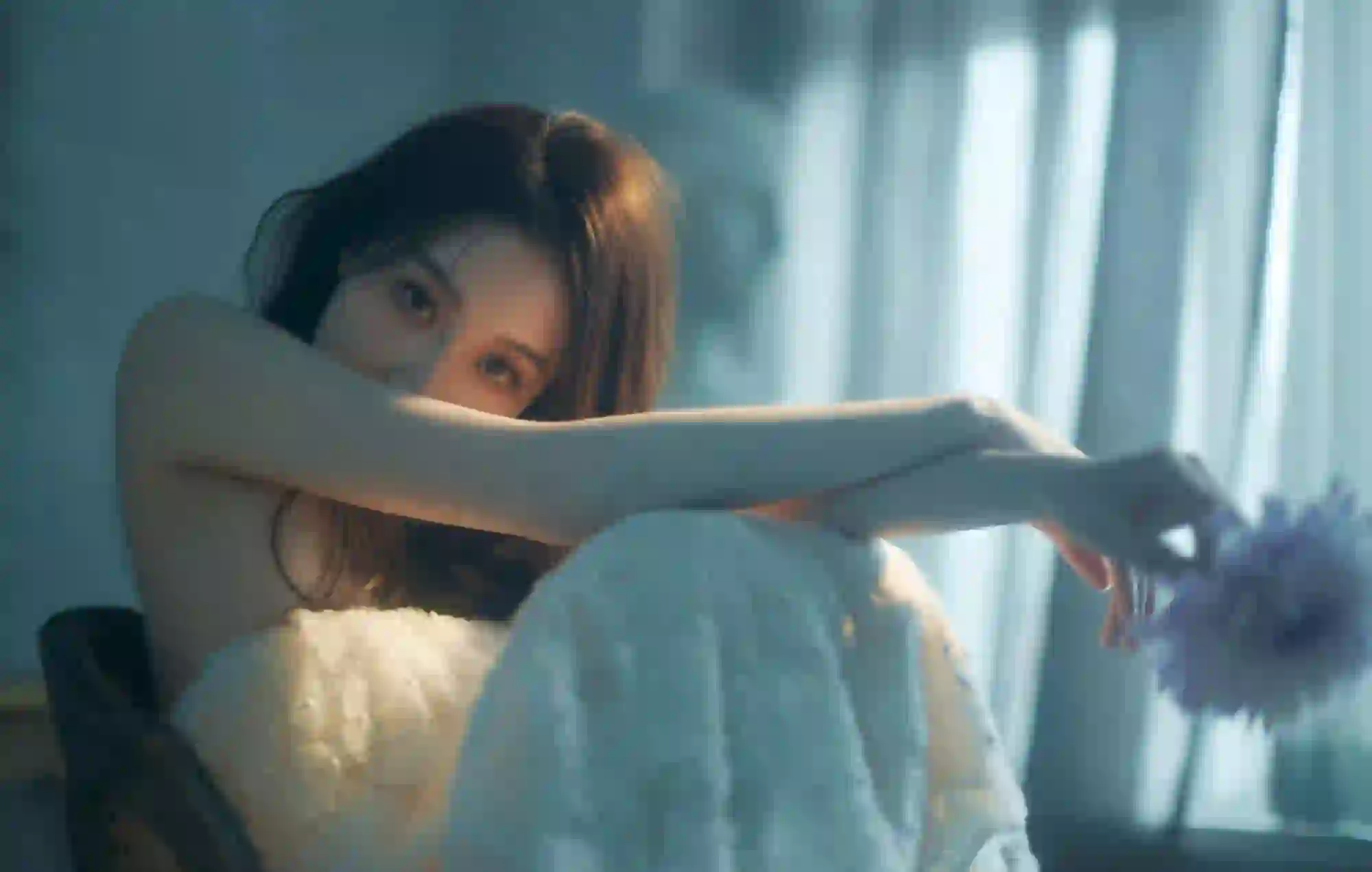性感美女 抹胸长裙 居家 
