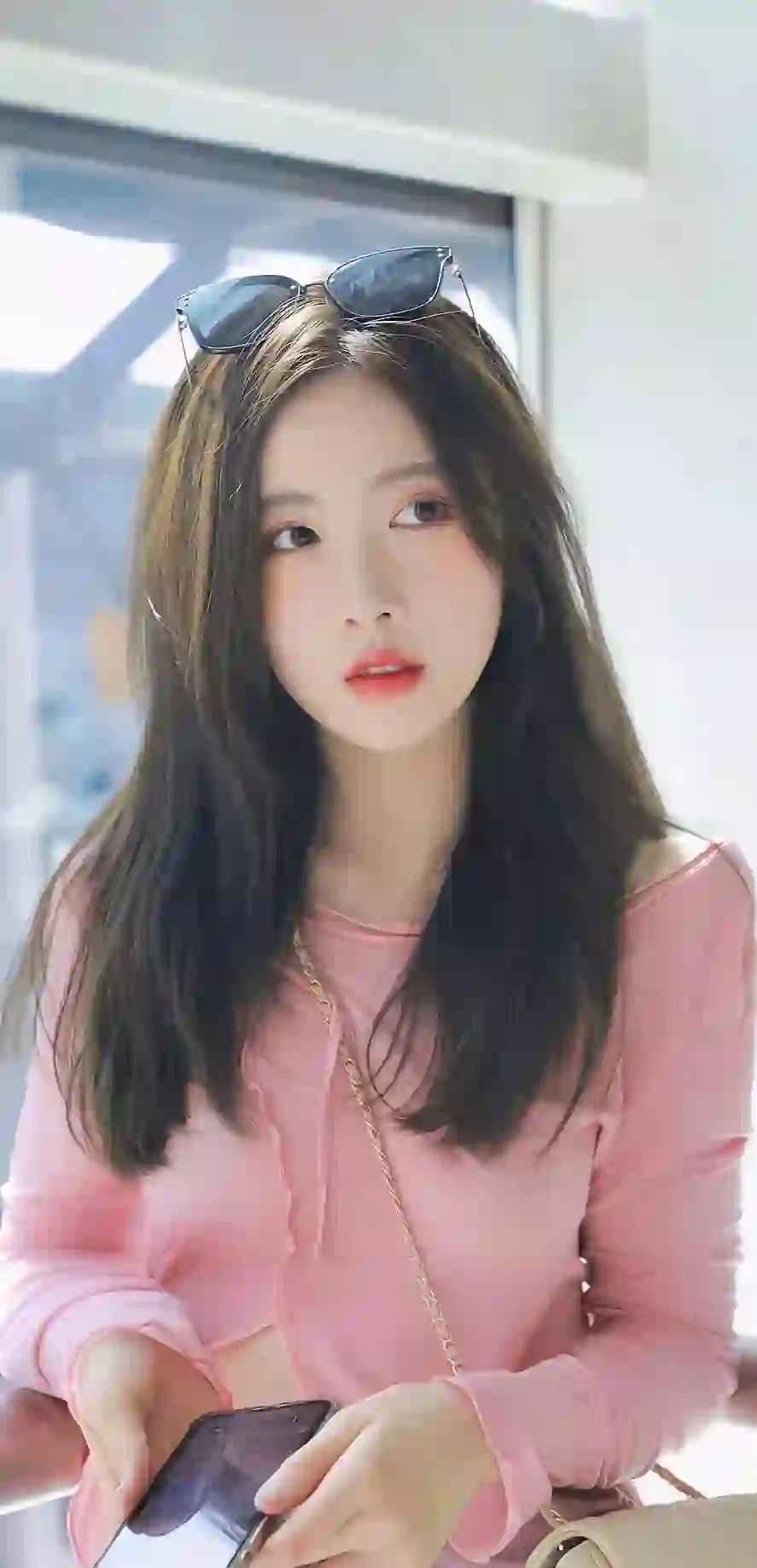 美女 粉红色衣服 清纯美女