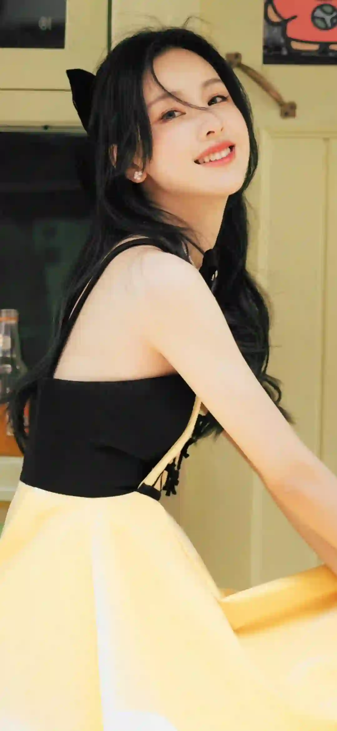 黄色长裙 甜美系 陈都灵