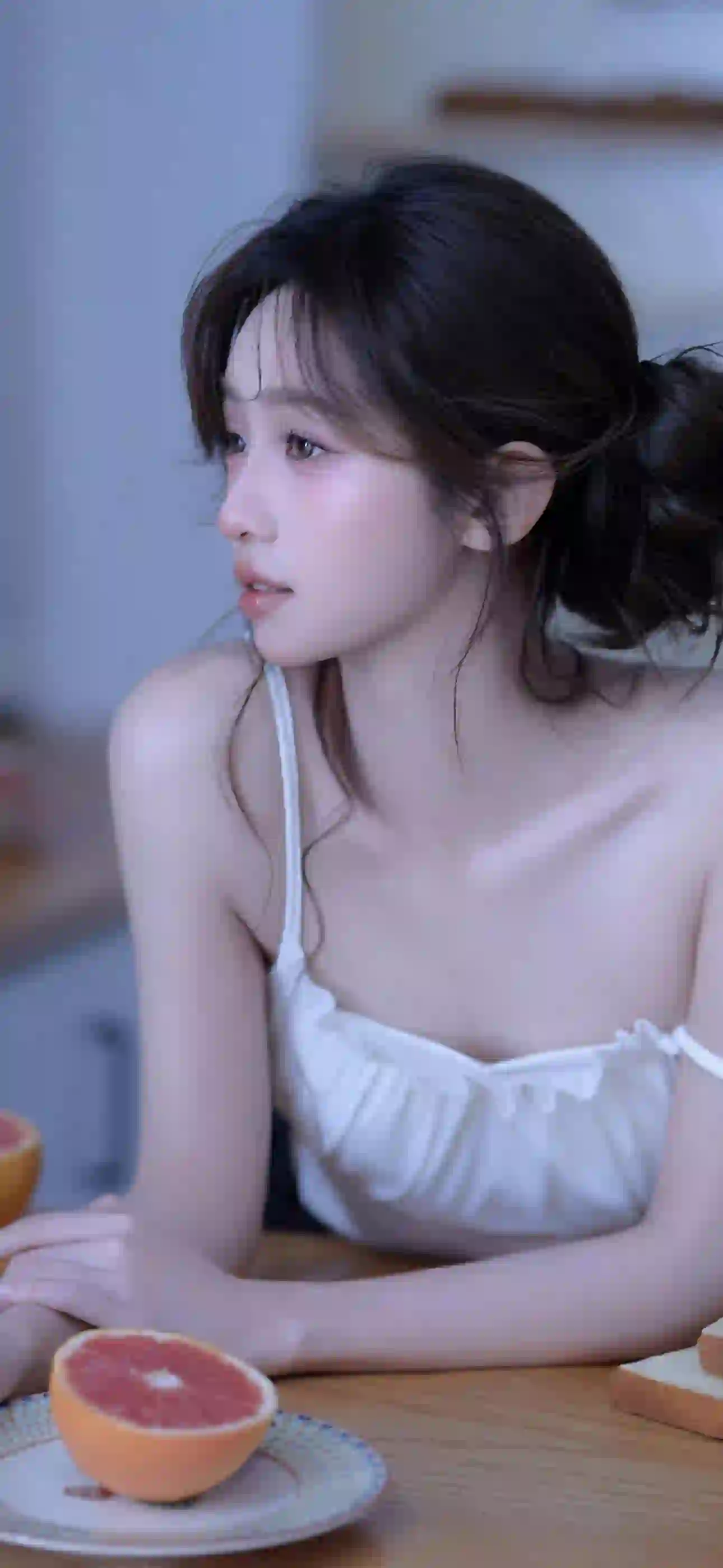 吊带 长发清纯美女 穿搭 清纯 写真