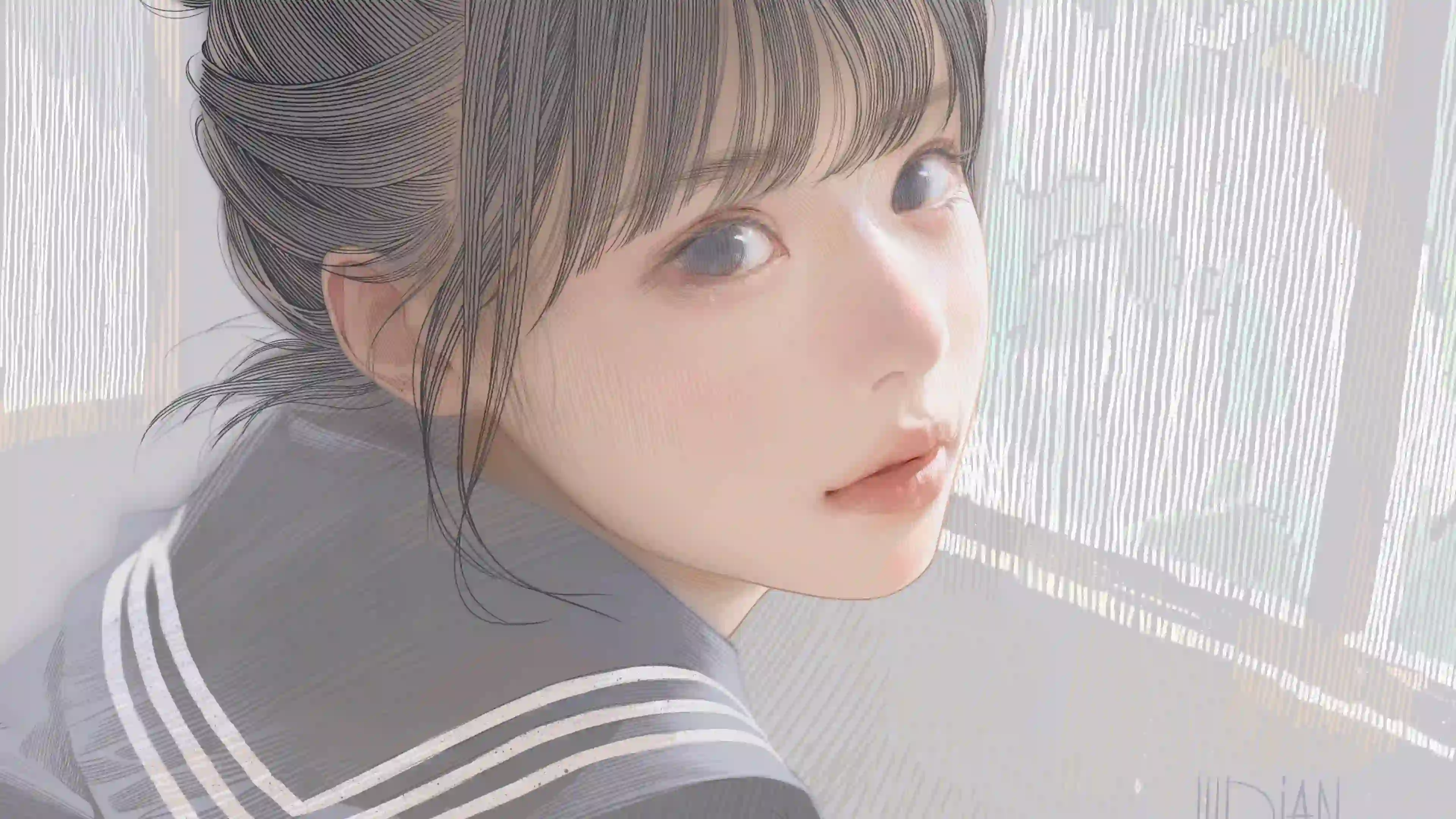 二次元画风 动漫女孩 绘画