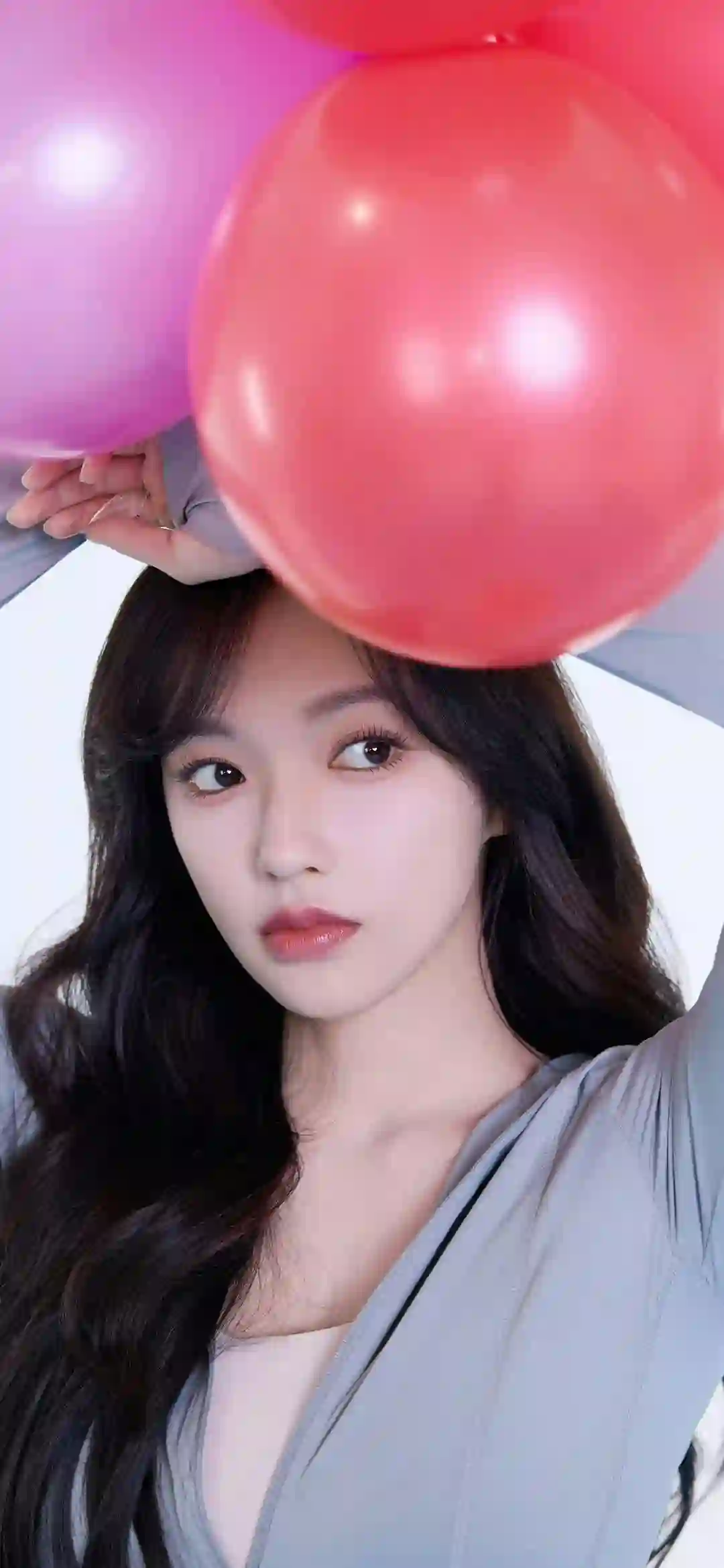 可爱清纯美女 气球 