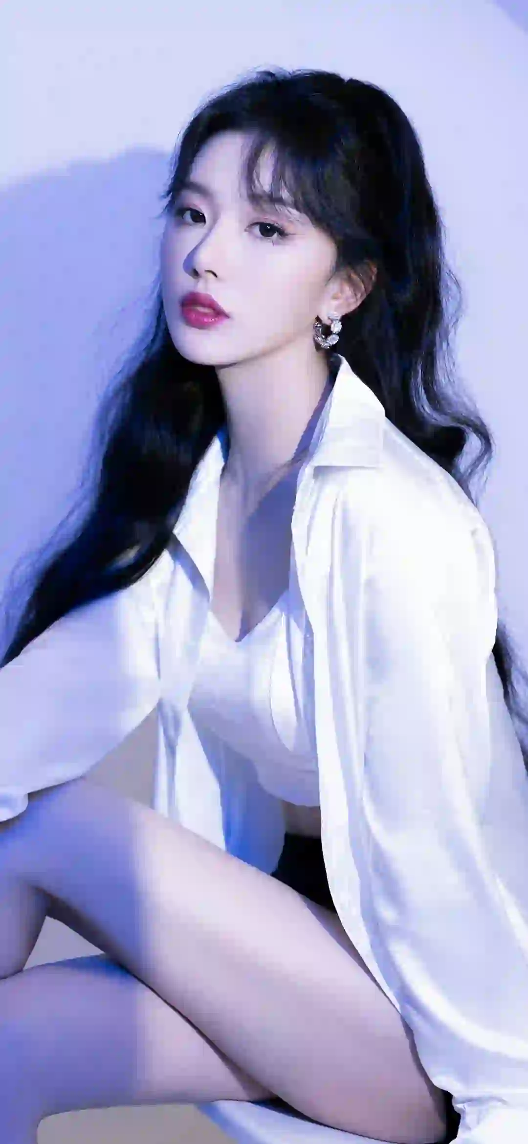 长发美腿女孩 孔雪儿 冷色调 高冷女神