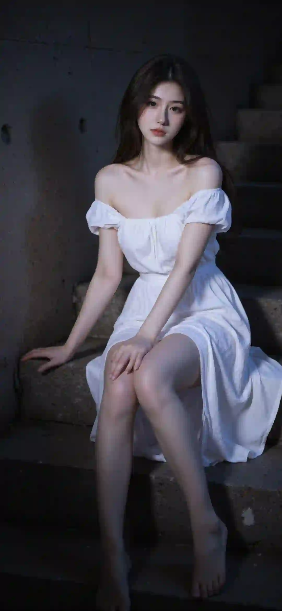 白裙女孩 楼梯 优雅 人像摄影 静谧