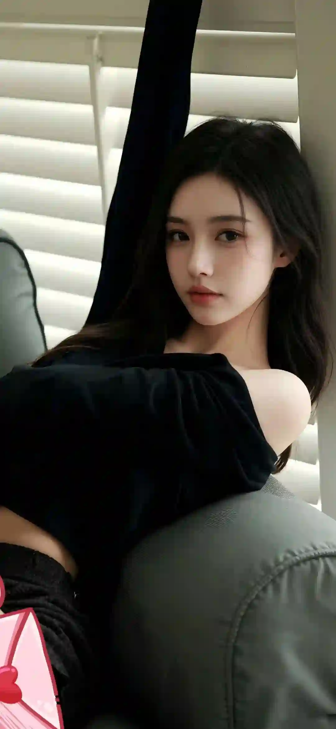 黑衣少女 百叶窗 人像写真 清冷 高冷女神 窗边光影