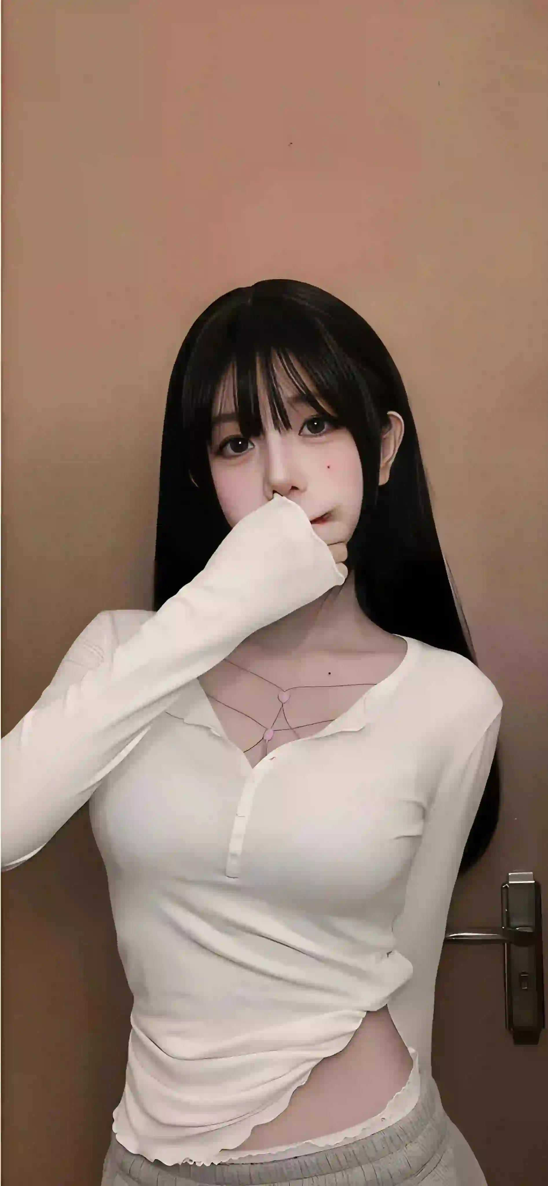可爱清纯美女 白色衣服 居家写真 