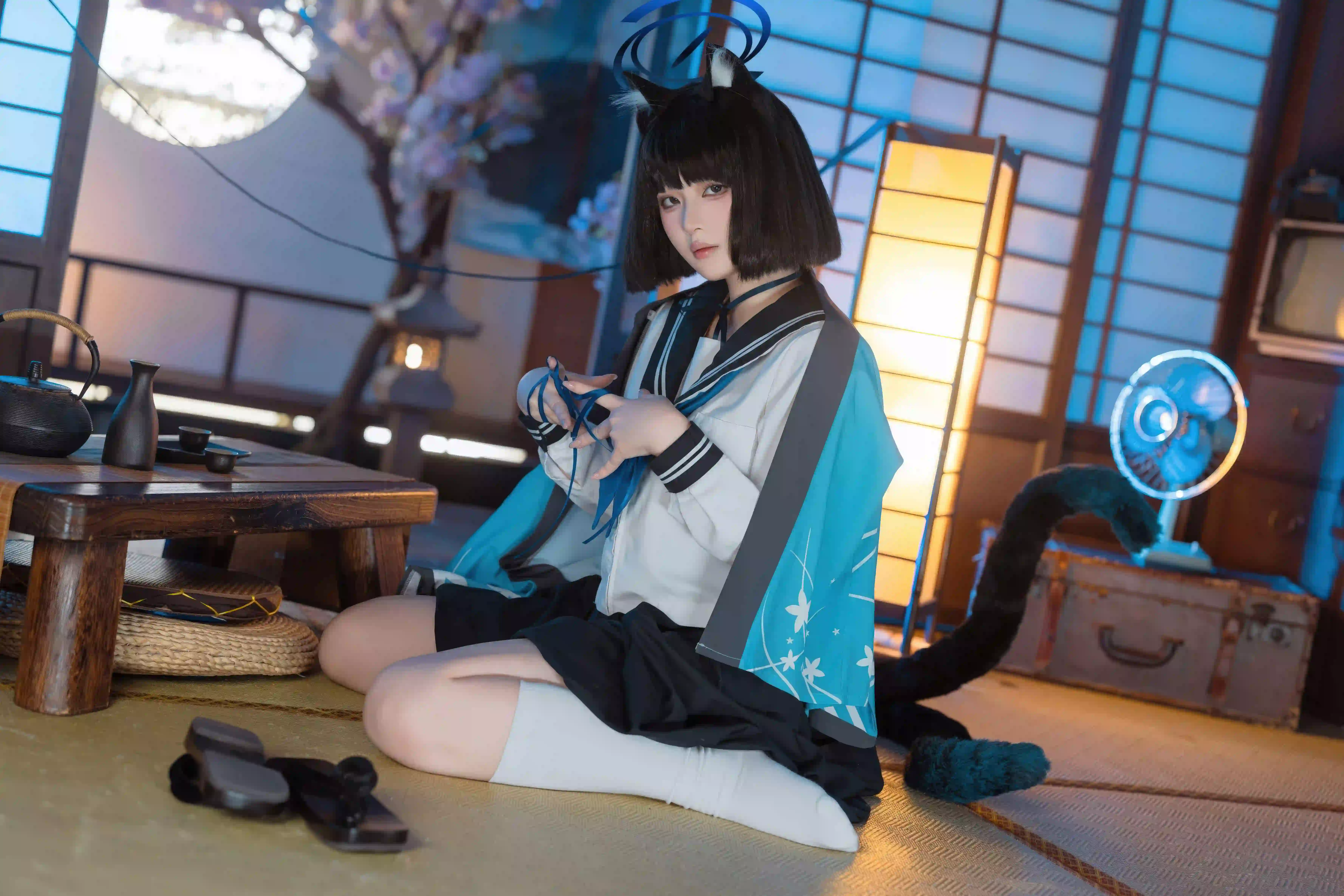 jk穿搭 性感美女 白色袜子 居家写真 日式风格