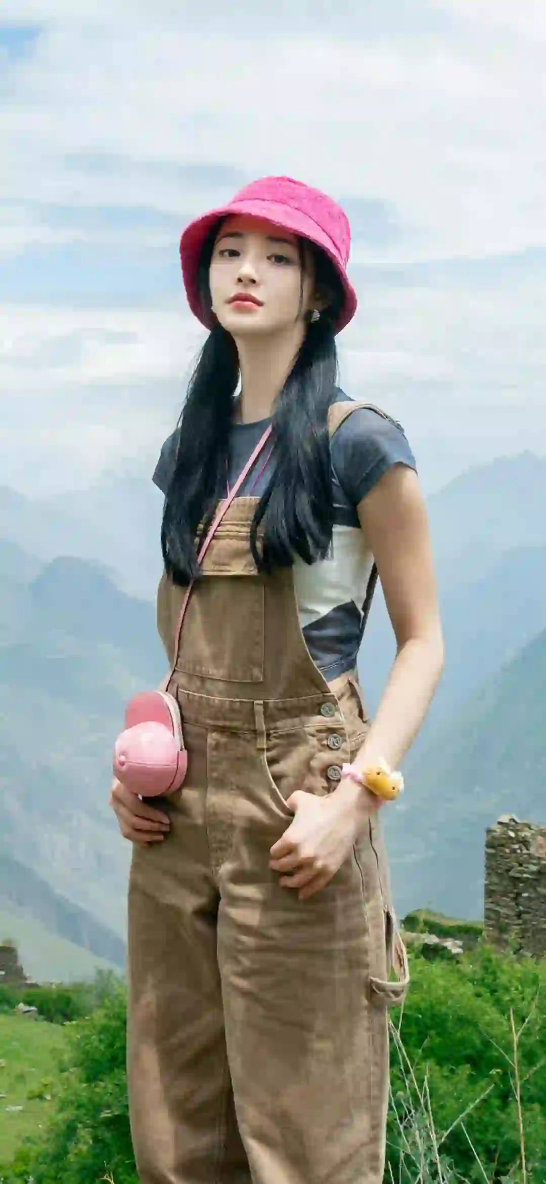 明星美女 阚清子 粉红色帽子