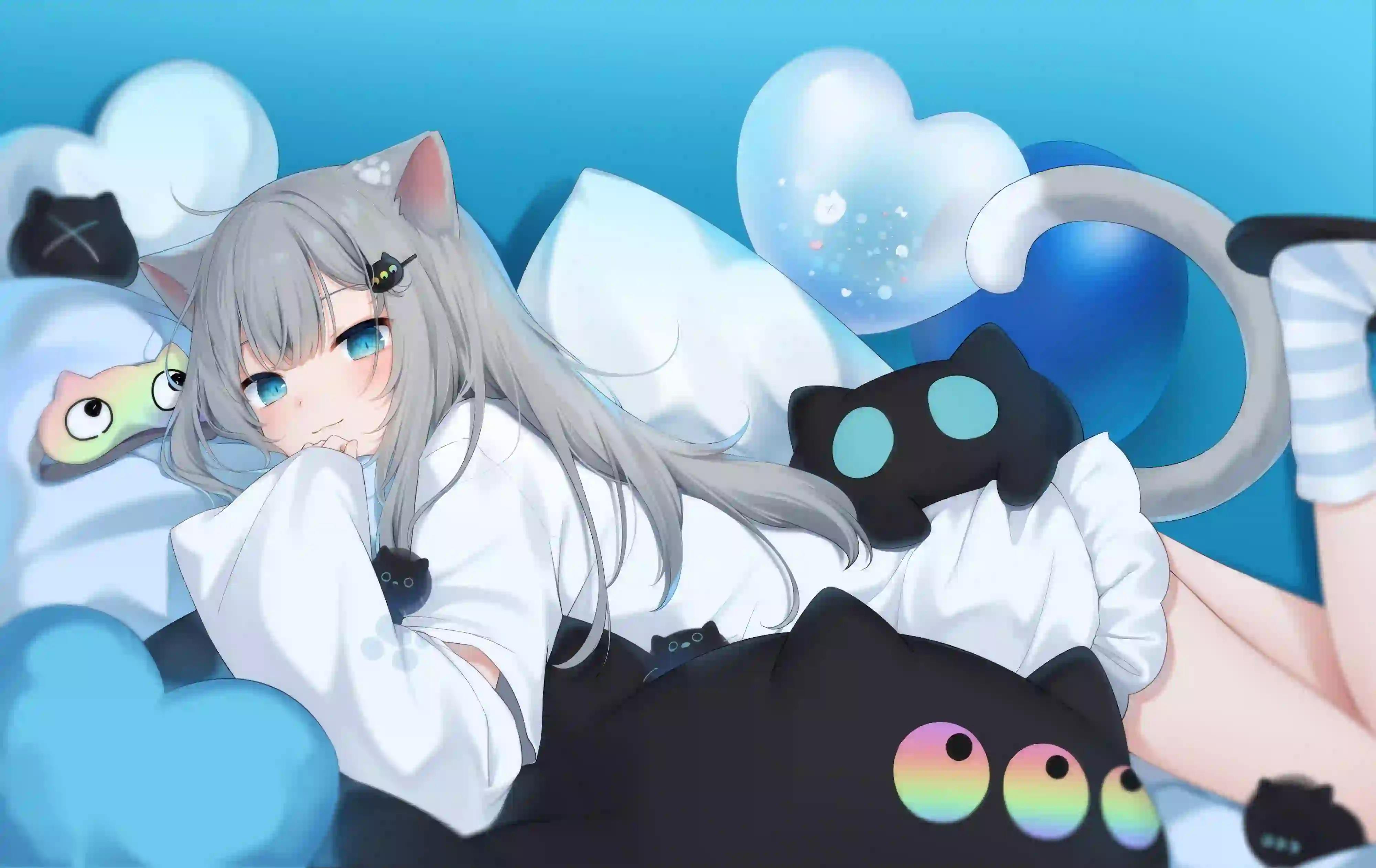 二次元女孩 动漫女孩 猫羽雫 猫耳 腿