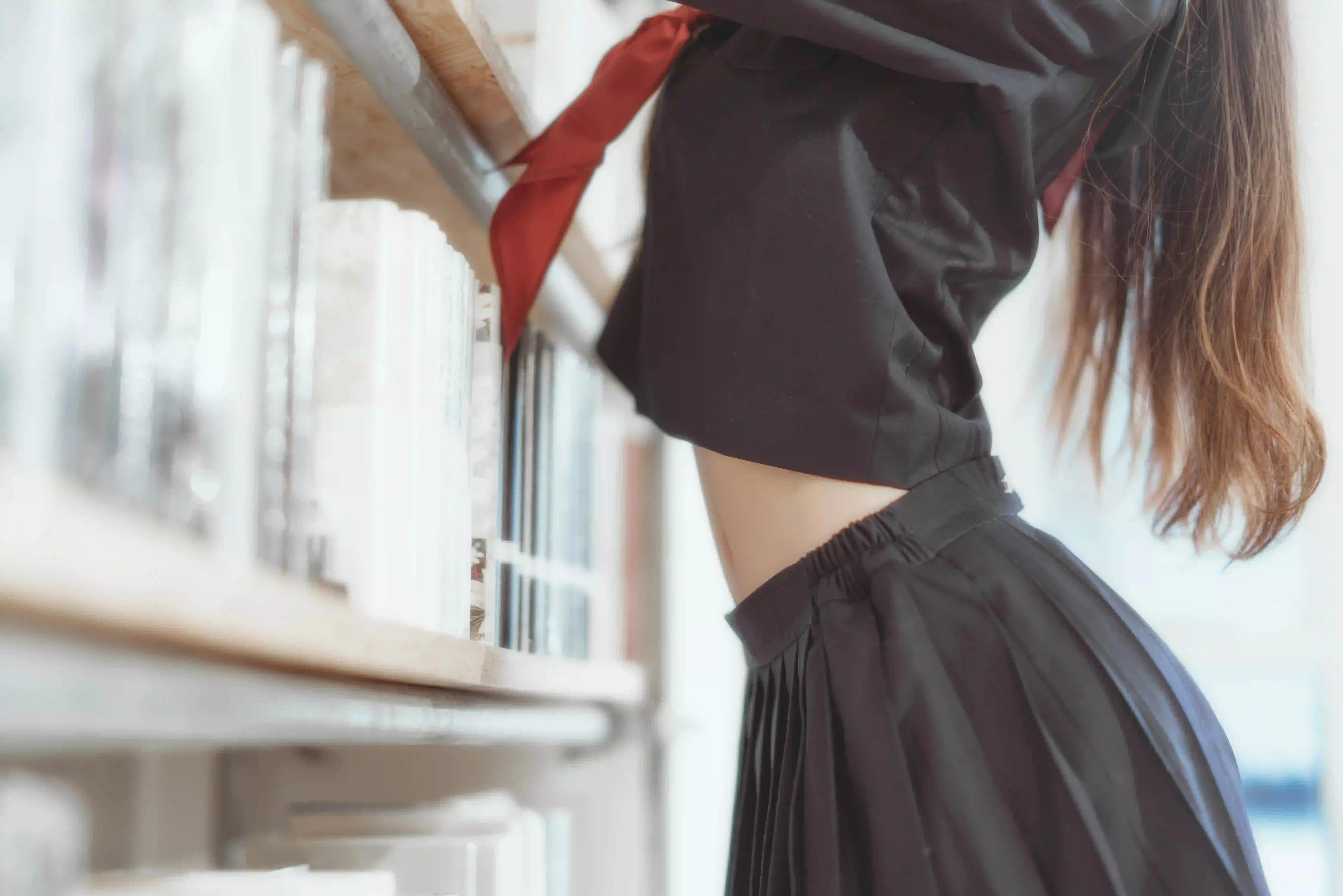 jk穿搭 黑色短裙 清纯 柔美身姿